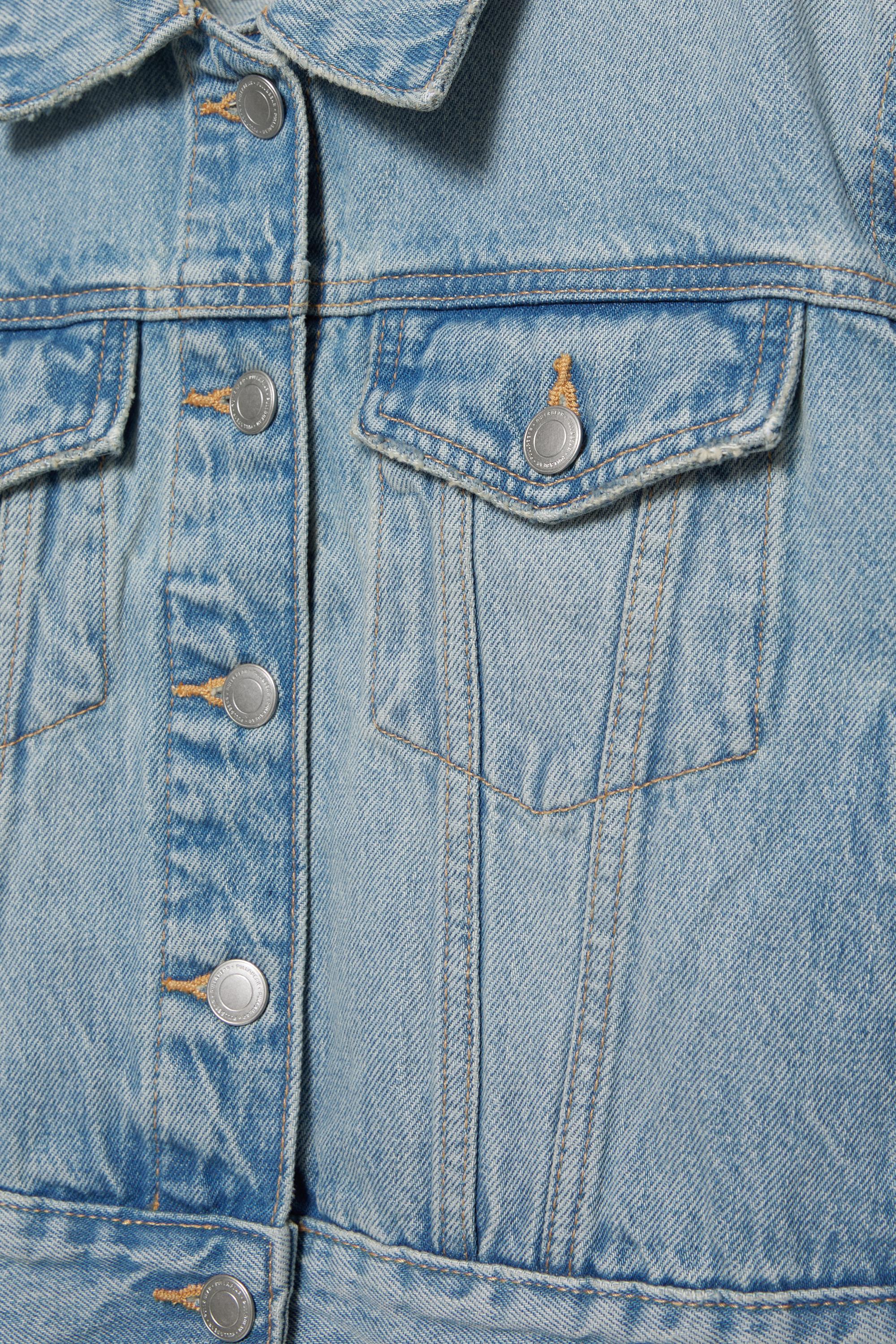 Cropped denim jacket — Pale blue