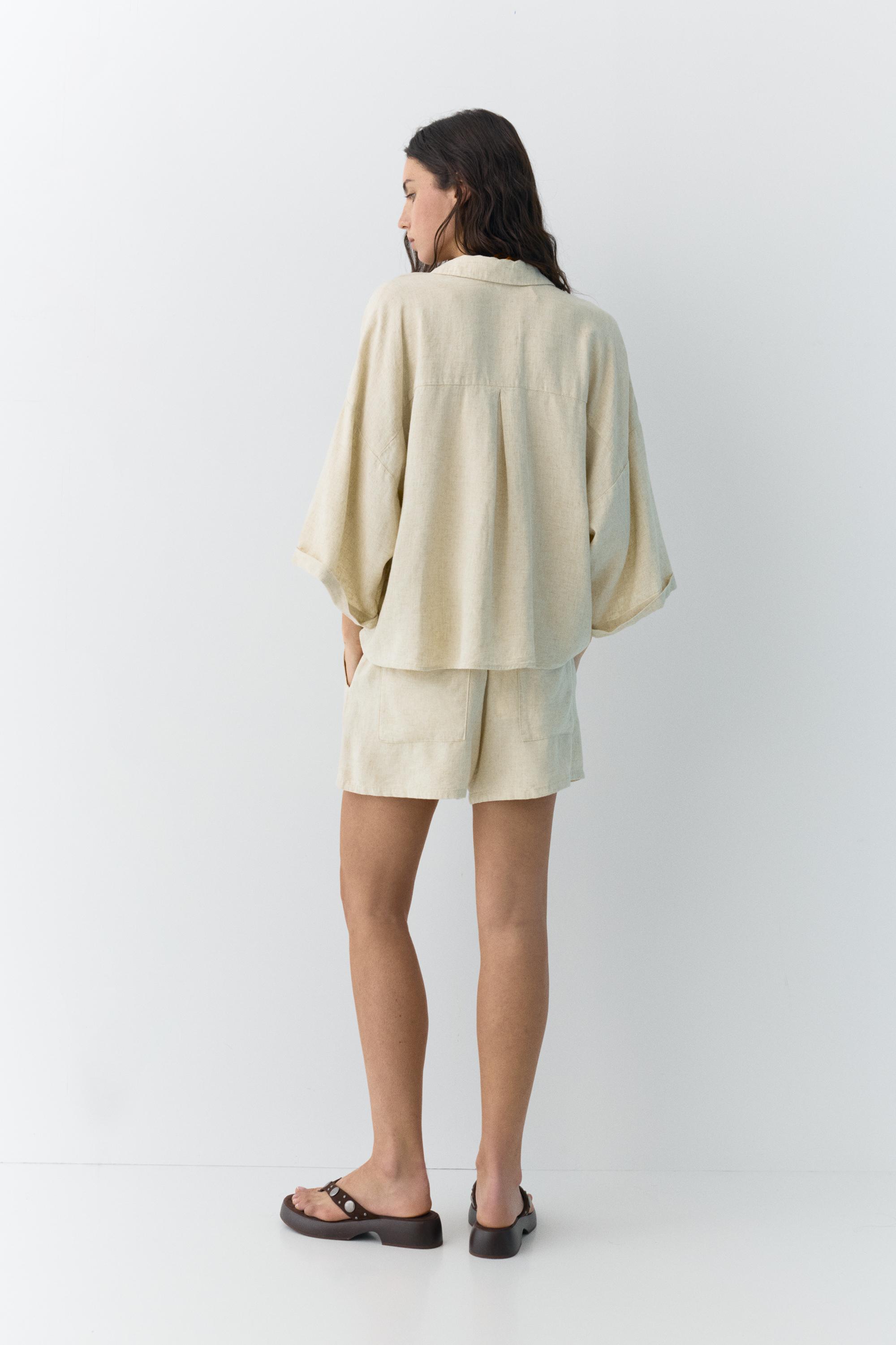 Ketenli gömlek - Görsel 13