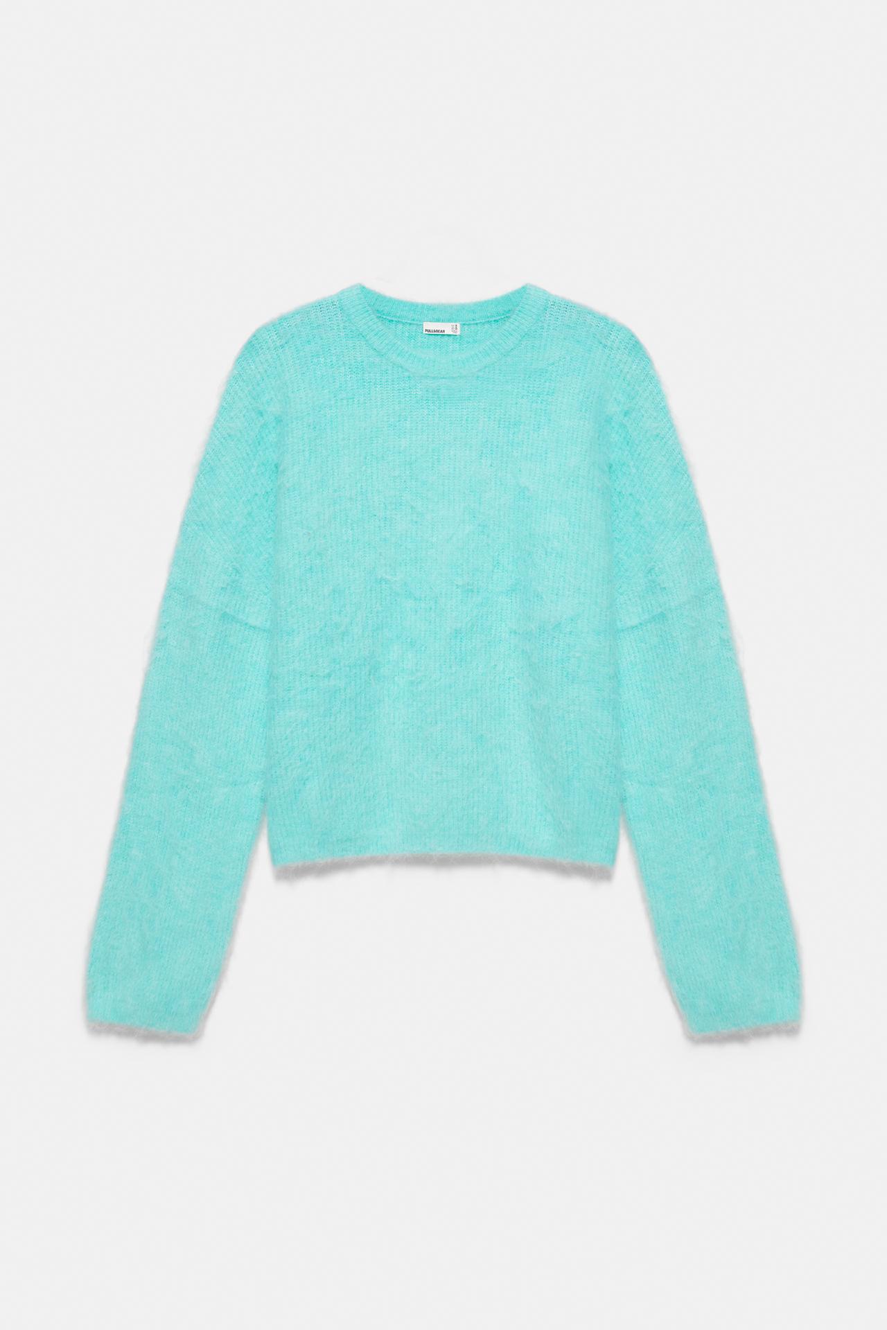 Soft-touch knit jumper — Turquoise
