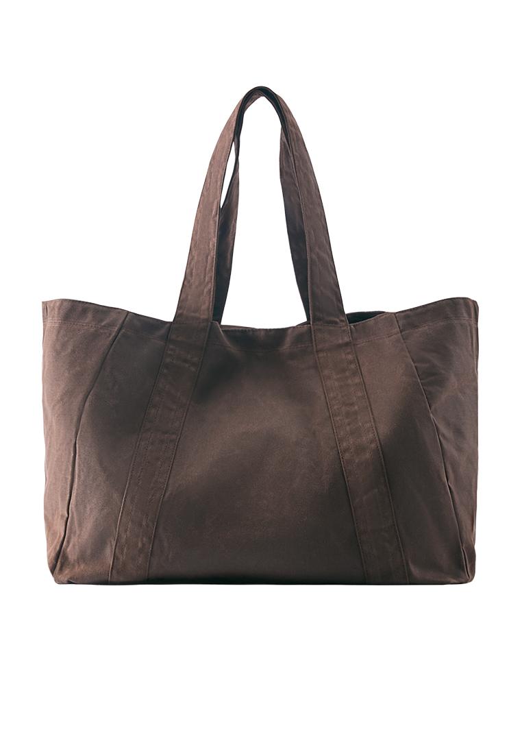Canvas tote bag — Brown (alternate view)