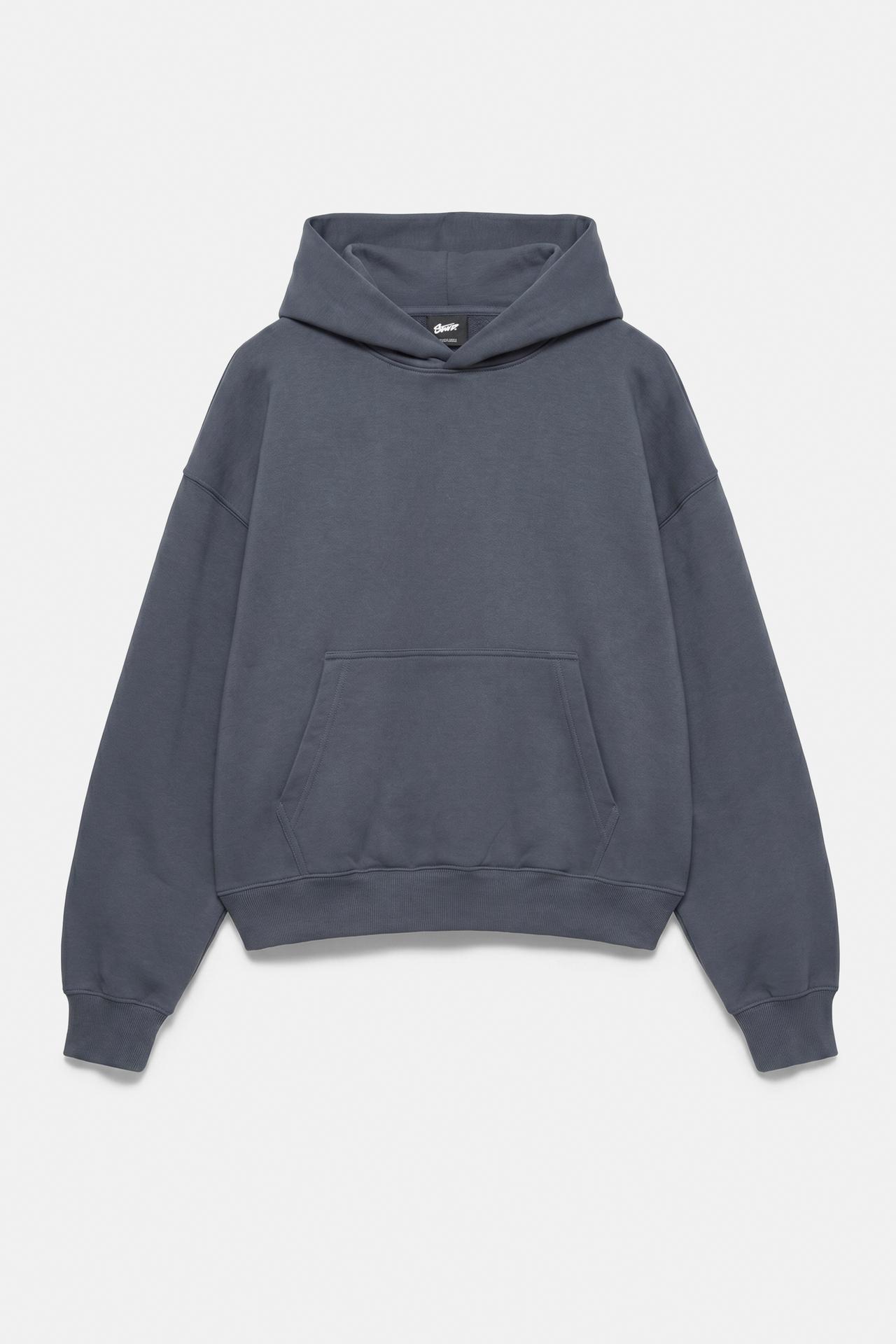 STWD hood sweatshirt — Grey blue