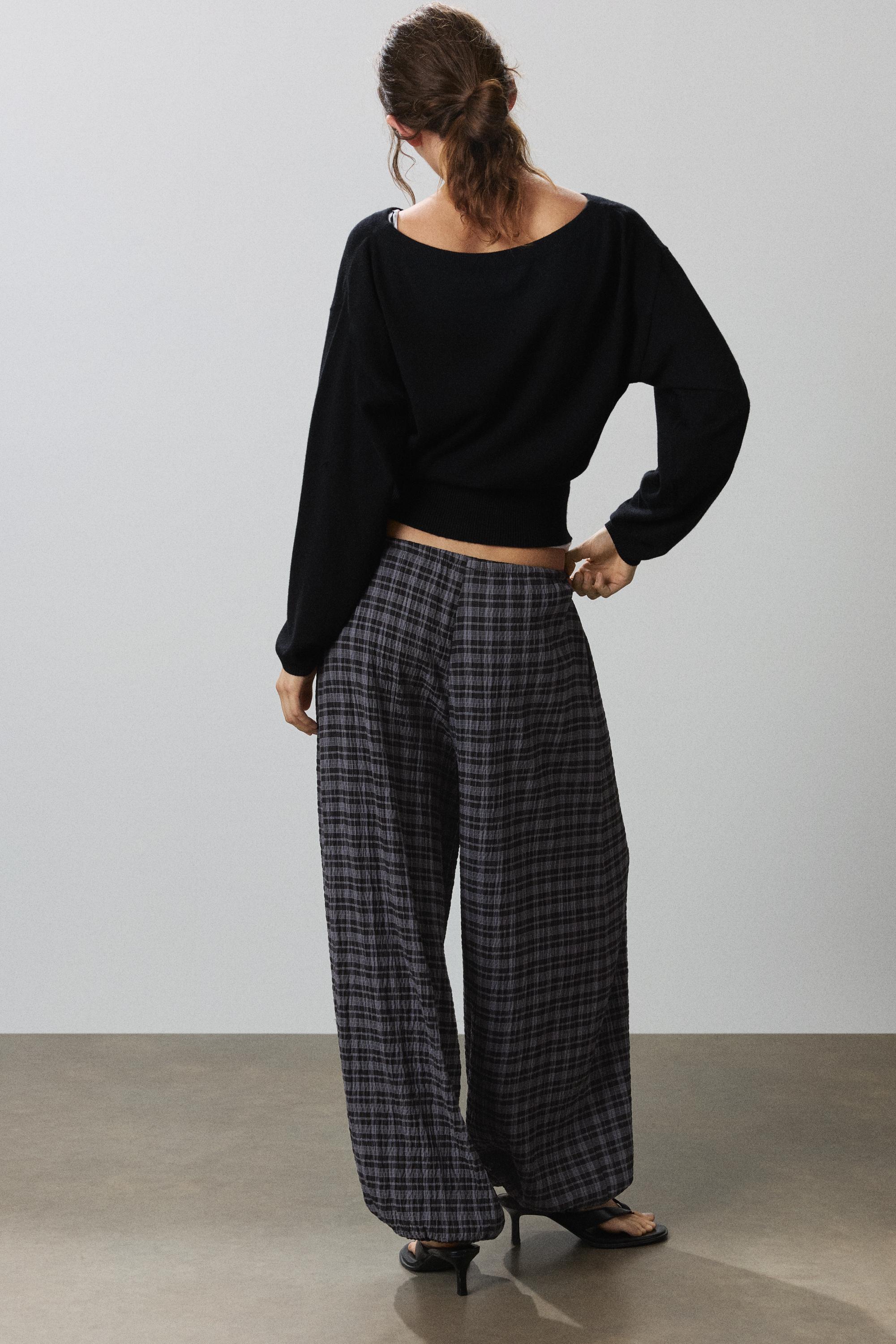 Check sarouel trousers — Anthracite grey