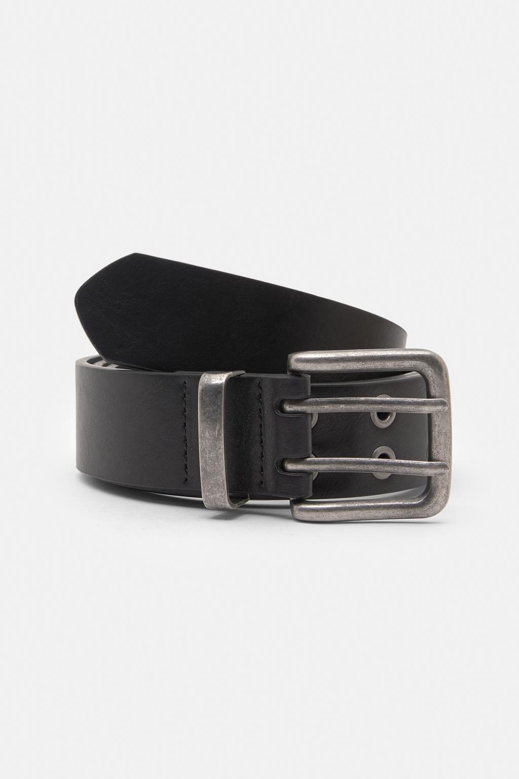 Faux leather belt with eyelets pull&bear