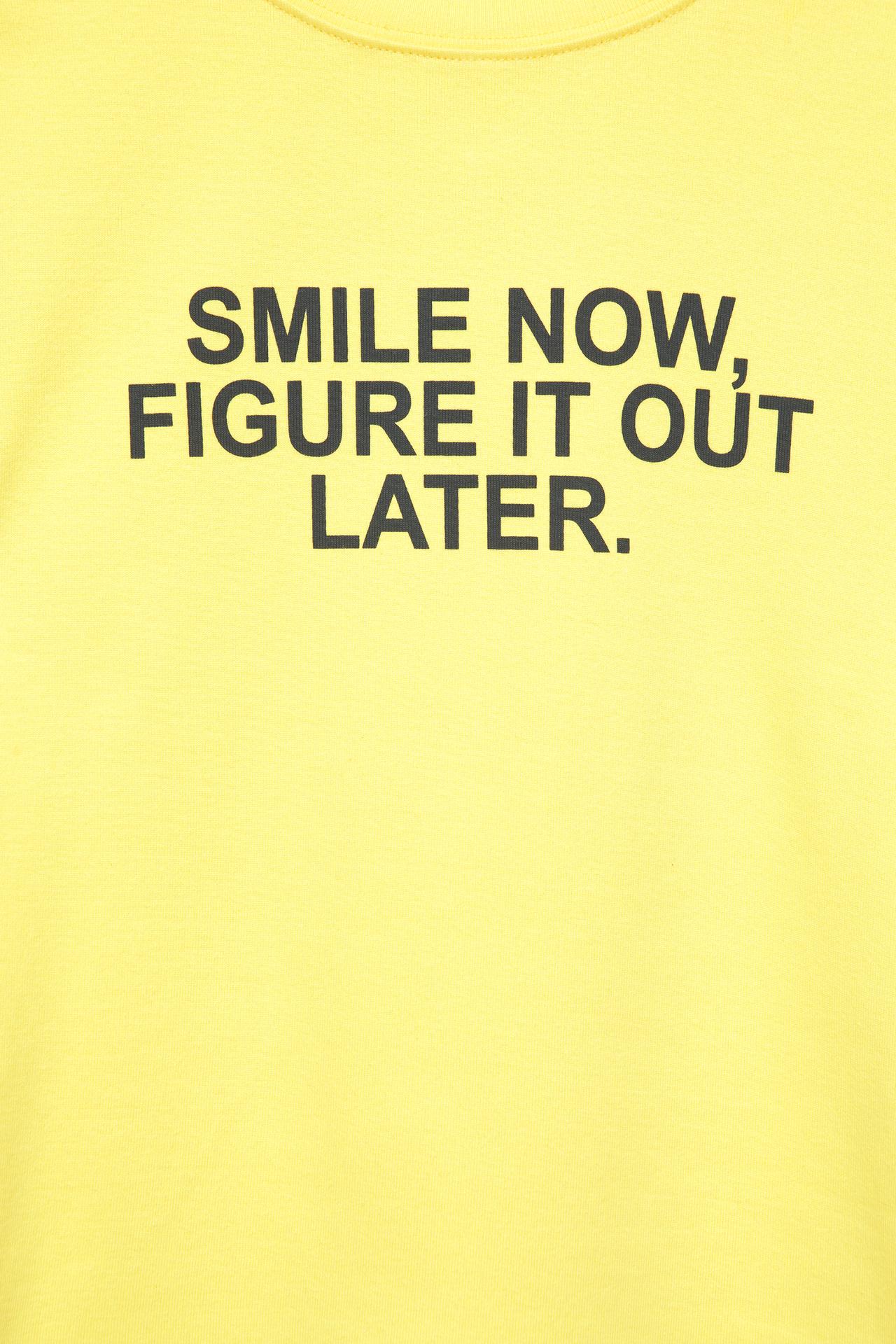 Smiley slogan T-shirt — Yellow