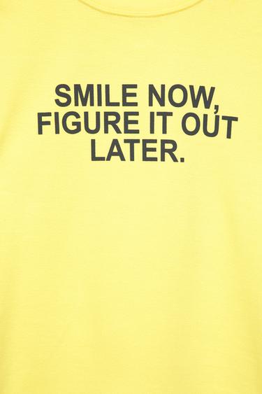 Smiley slogan T-shirt — Yellow 8