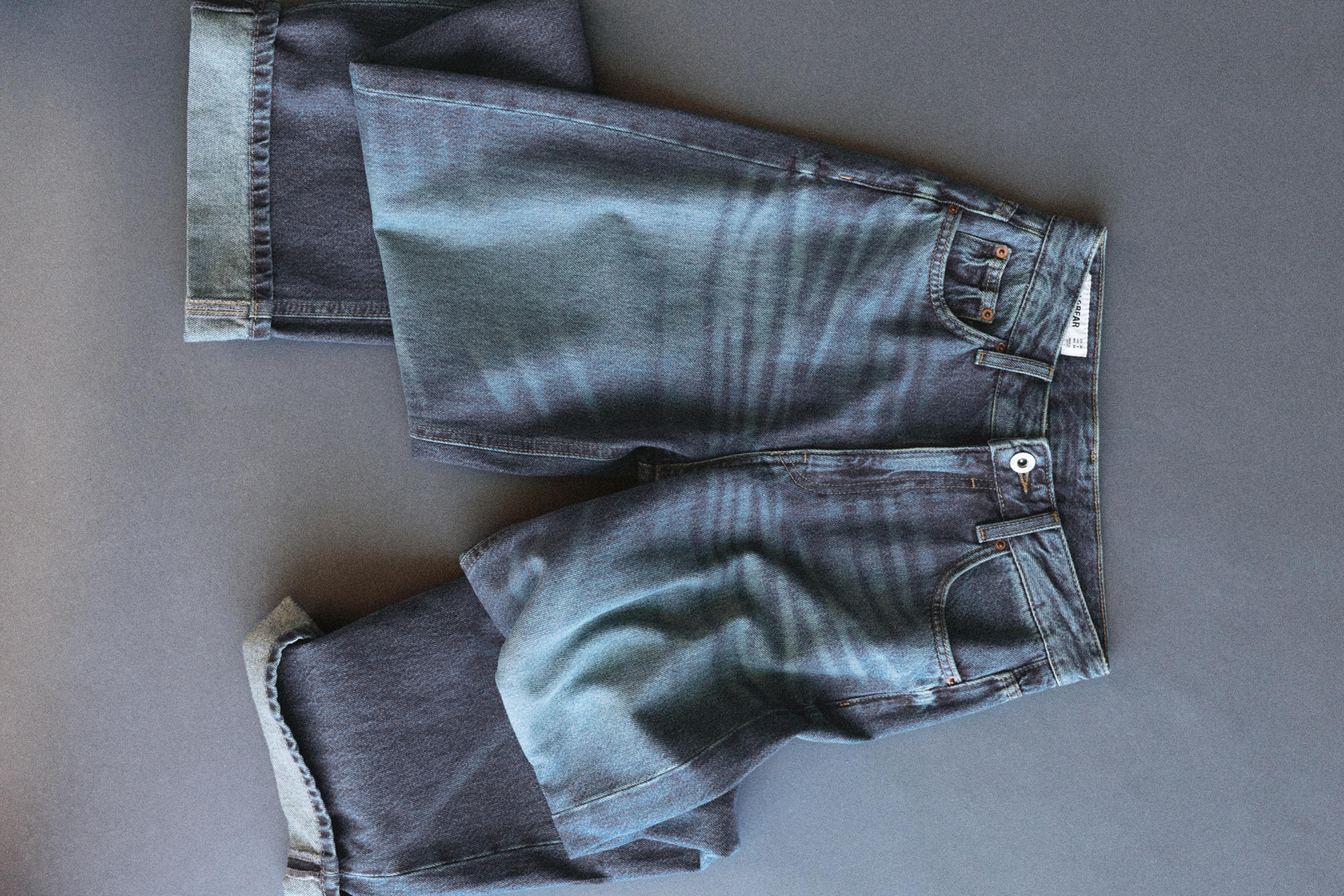 Balloon fit baggy jeans with turn-up hems — Dark blue