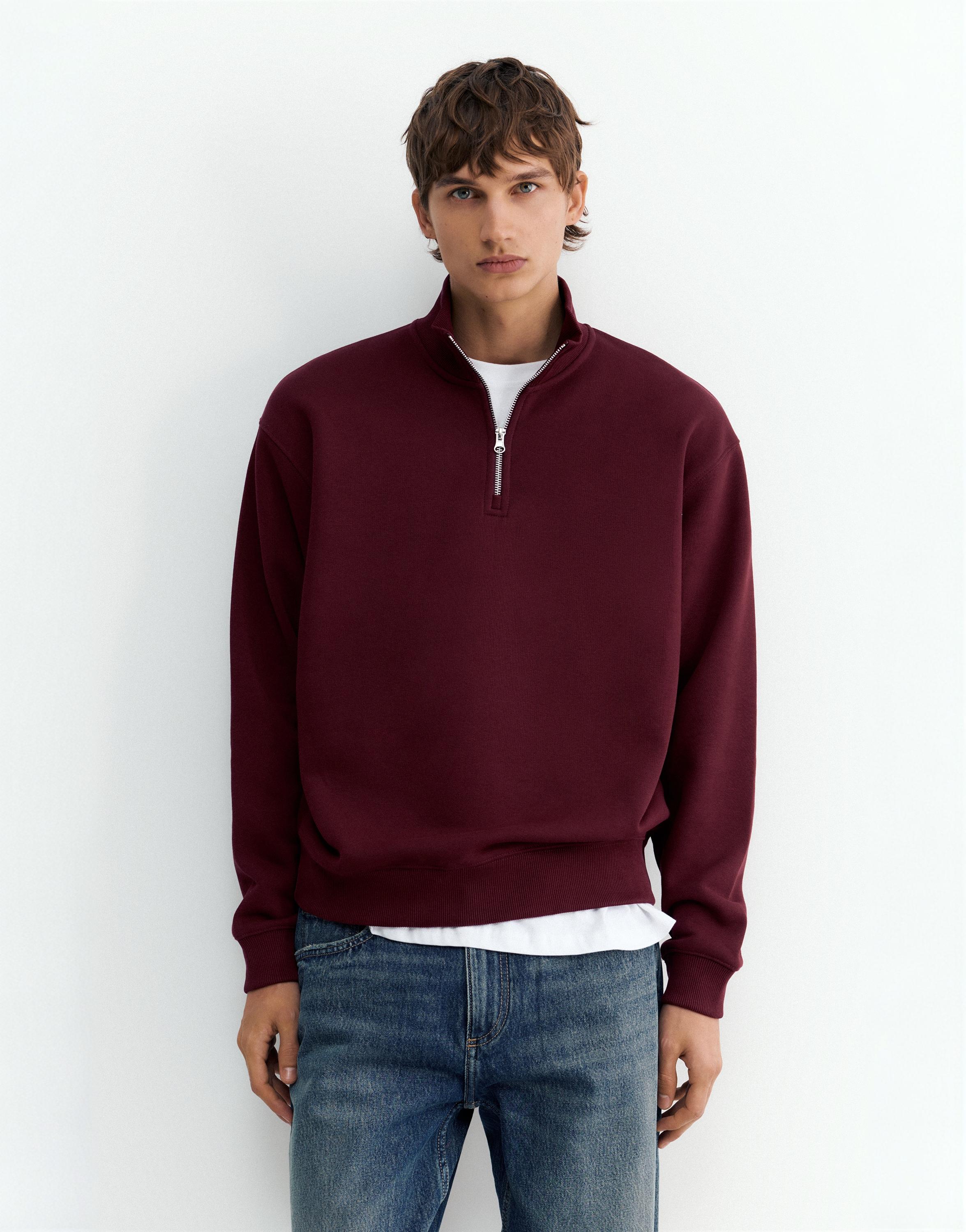 Quarter-zip sweatshirt — Burgundy