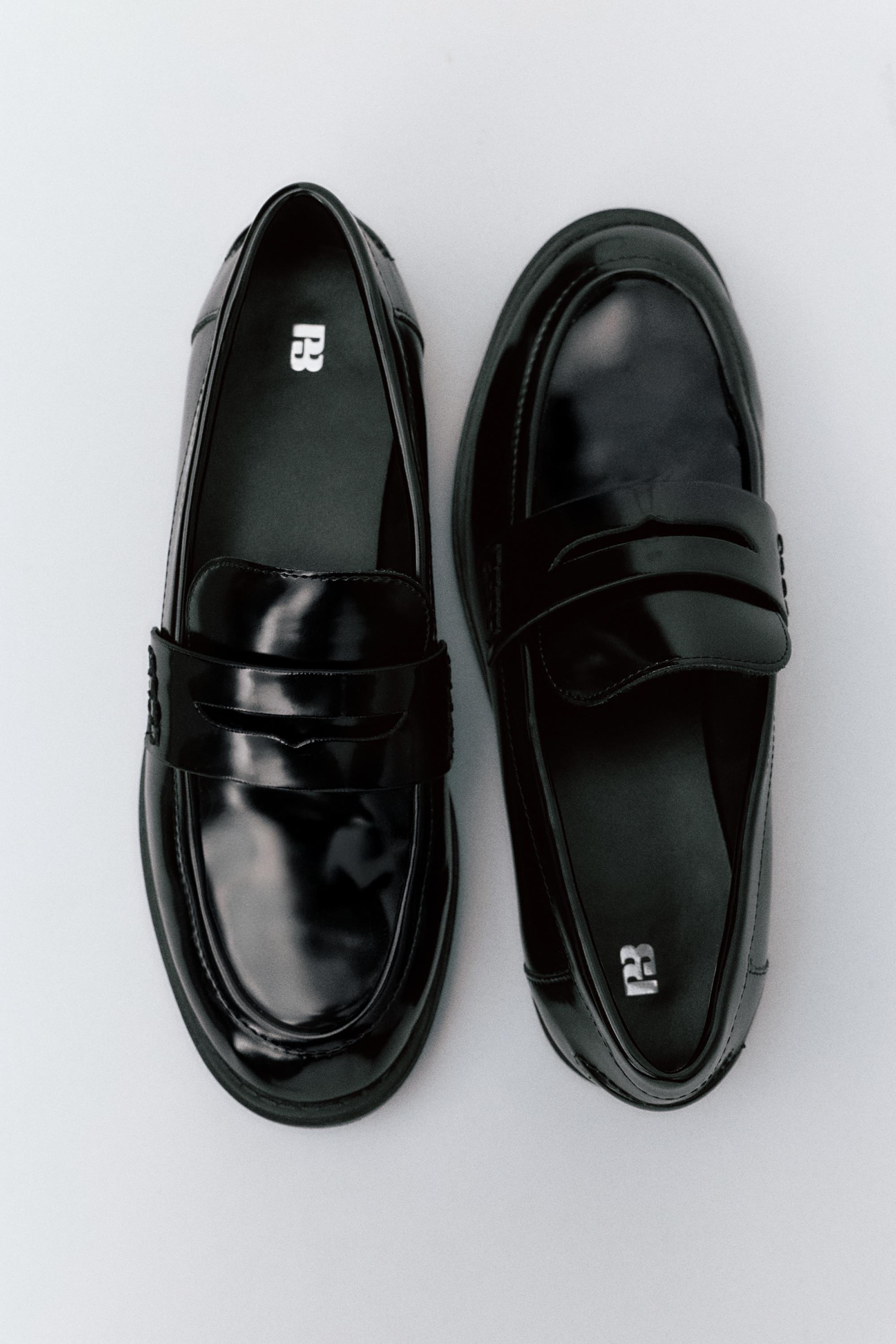 Faux patent loafers — Black