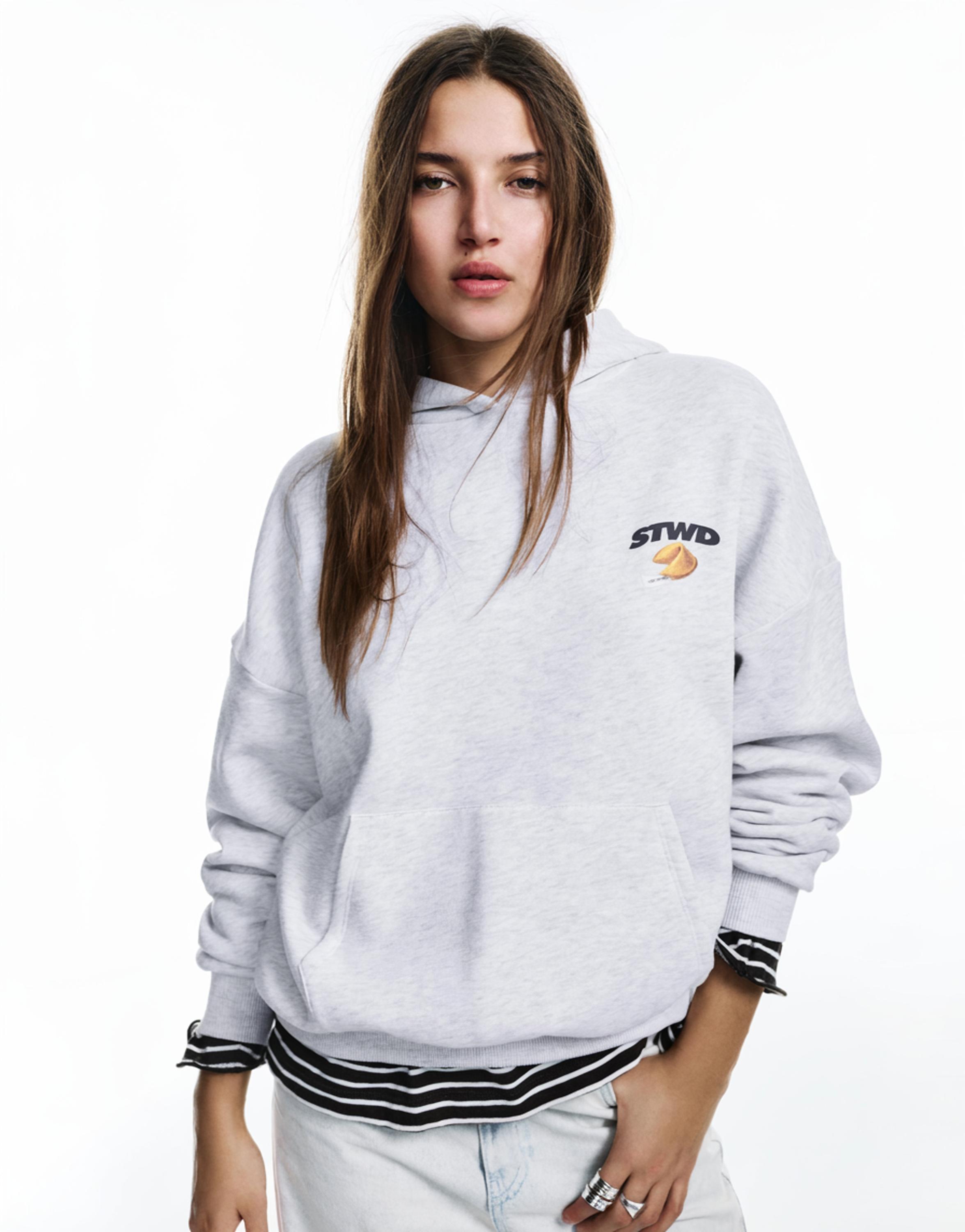 STWD fortune cookie hoodie — Grey marl