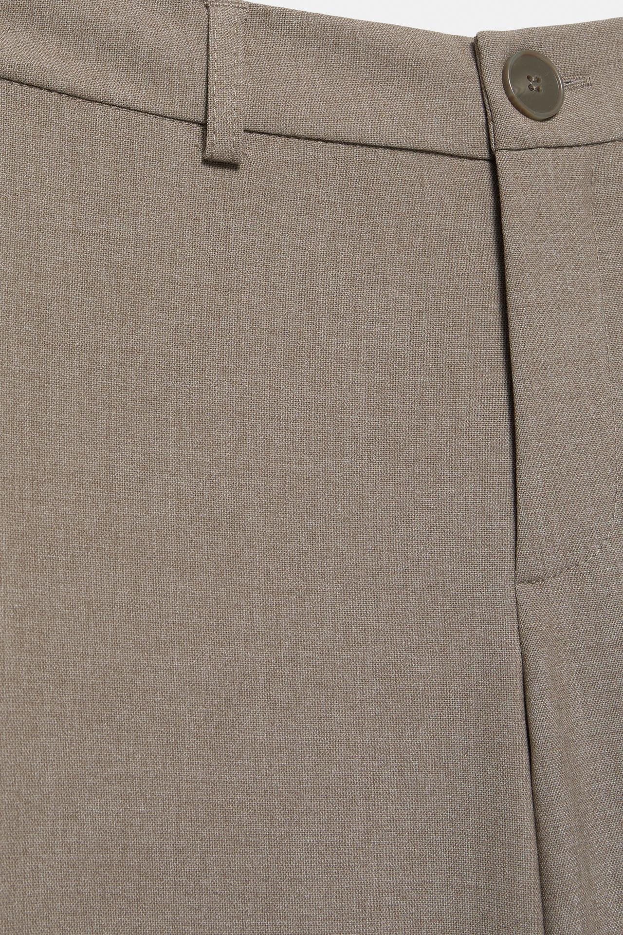 Slim fit straight smart trousers — Mole brown