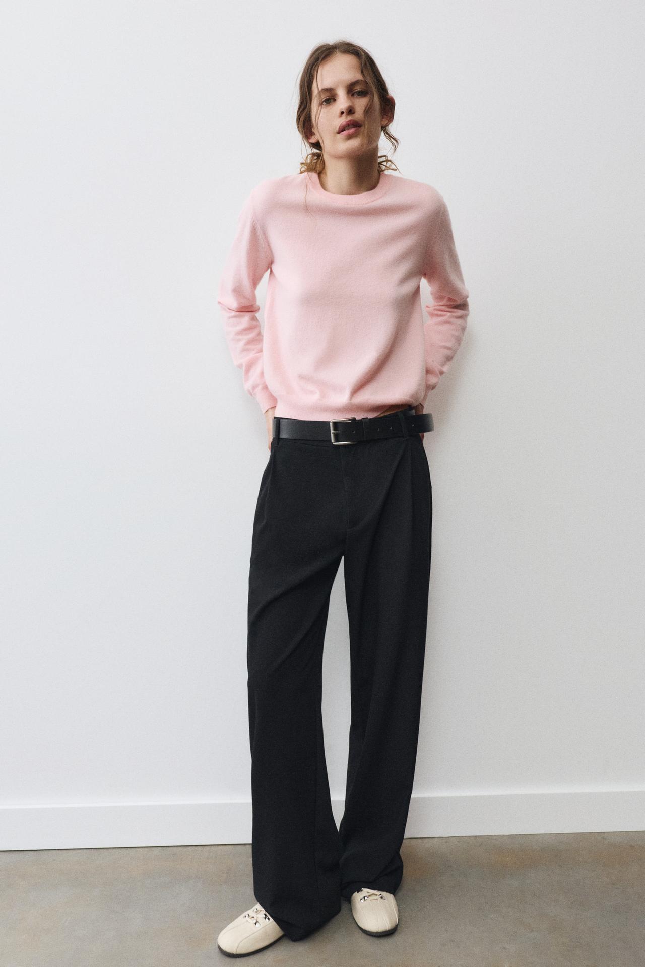 Basic soft knit jumper — Pastel pink
