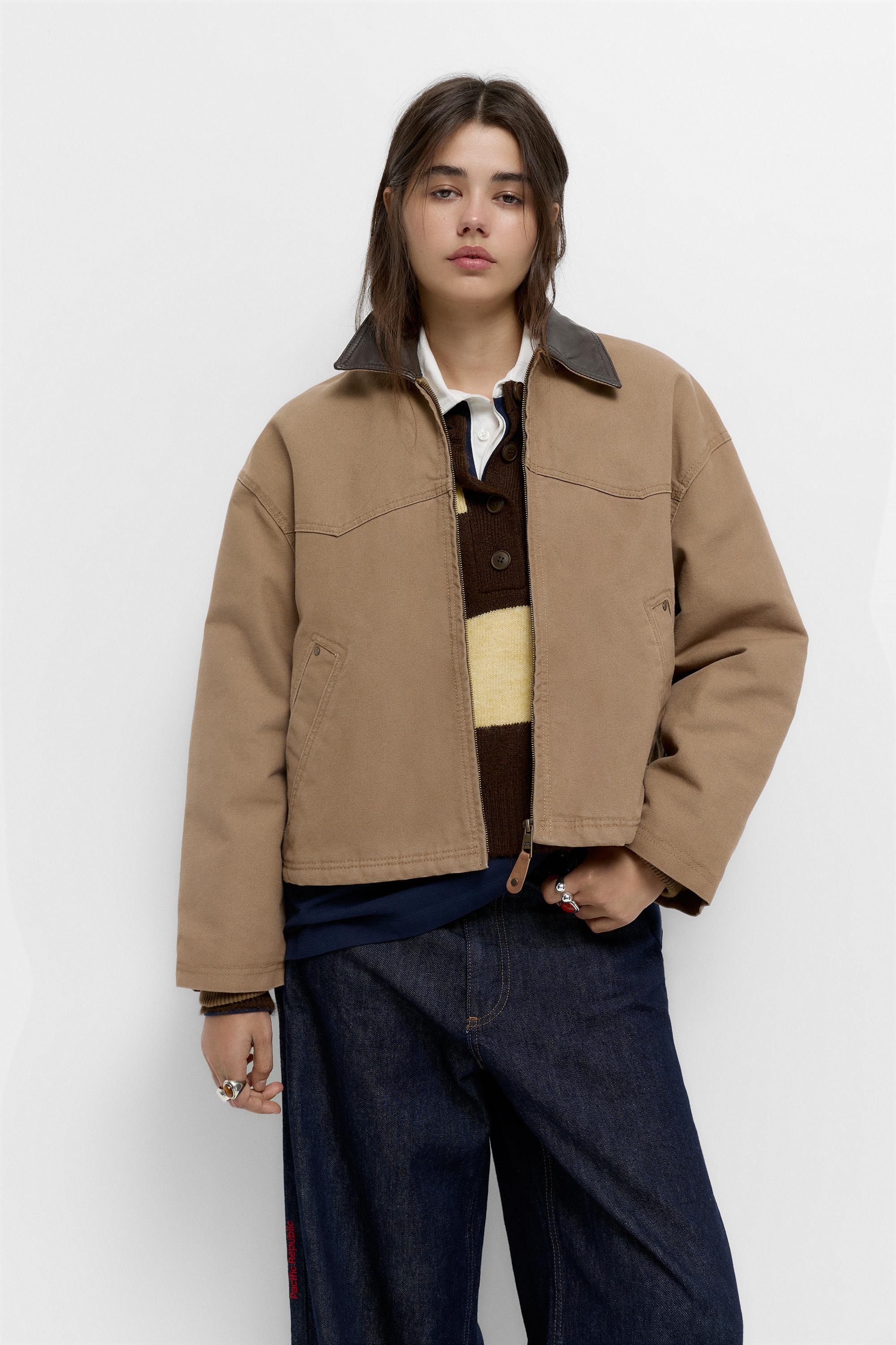 Jas Mit Kombiniertem Kragen Und Reißverschluss