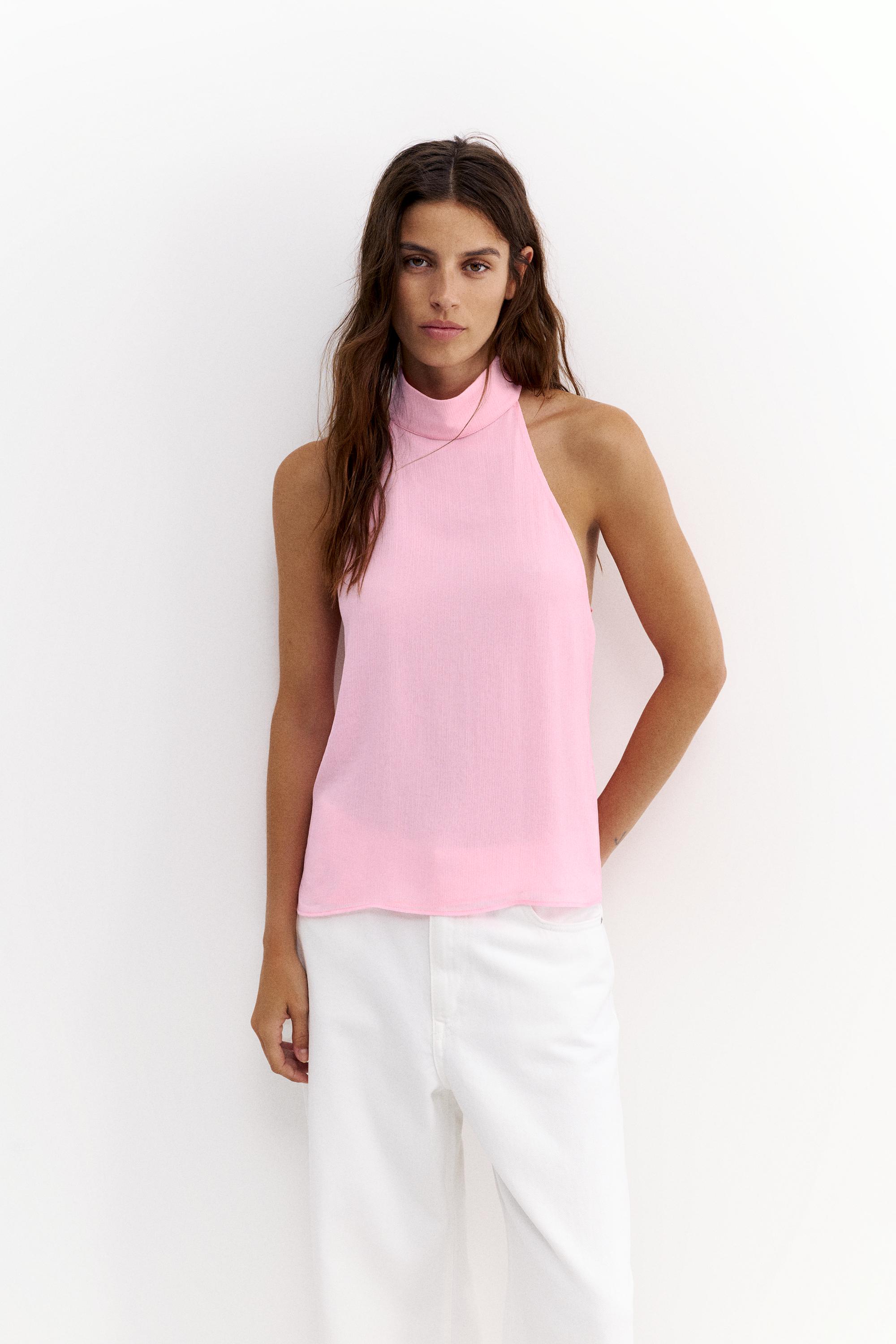 Flowing halter top — Pink