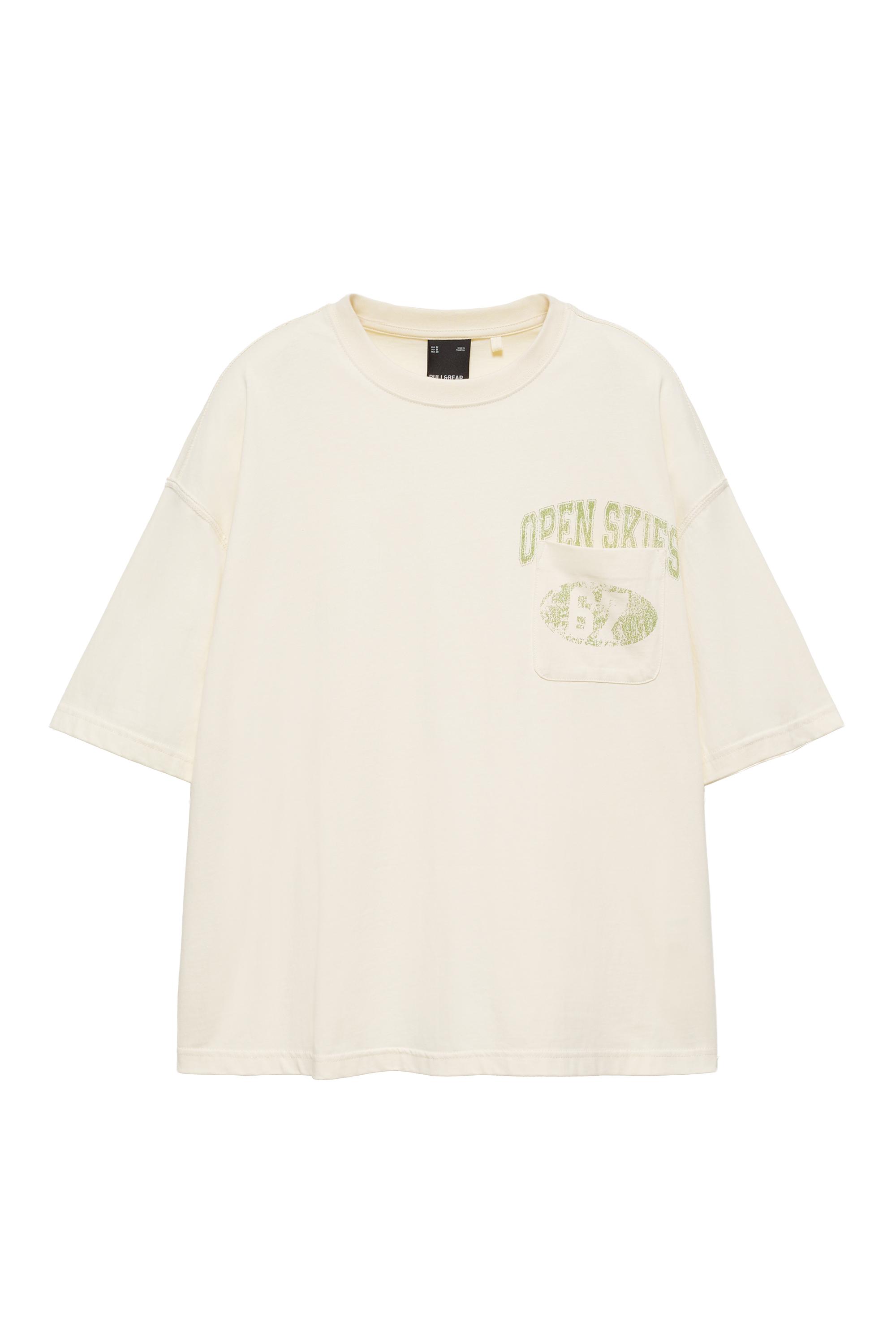 Pull&Bear Relaxed fit cepli grafik tişört