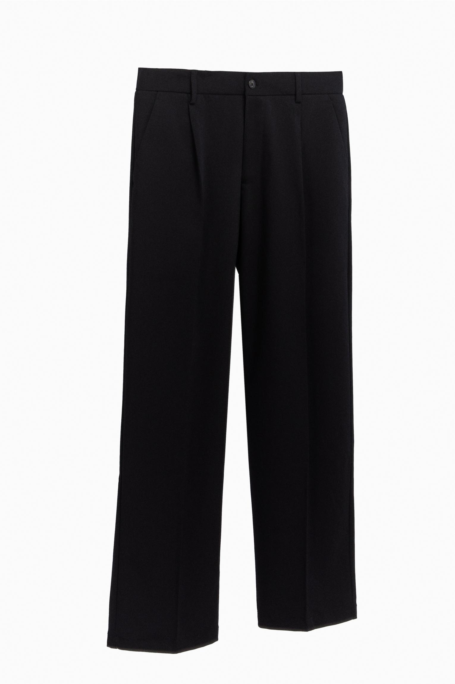 Wide-leg tailored trousers — Black
