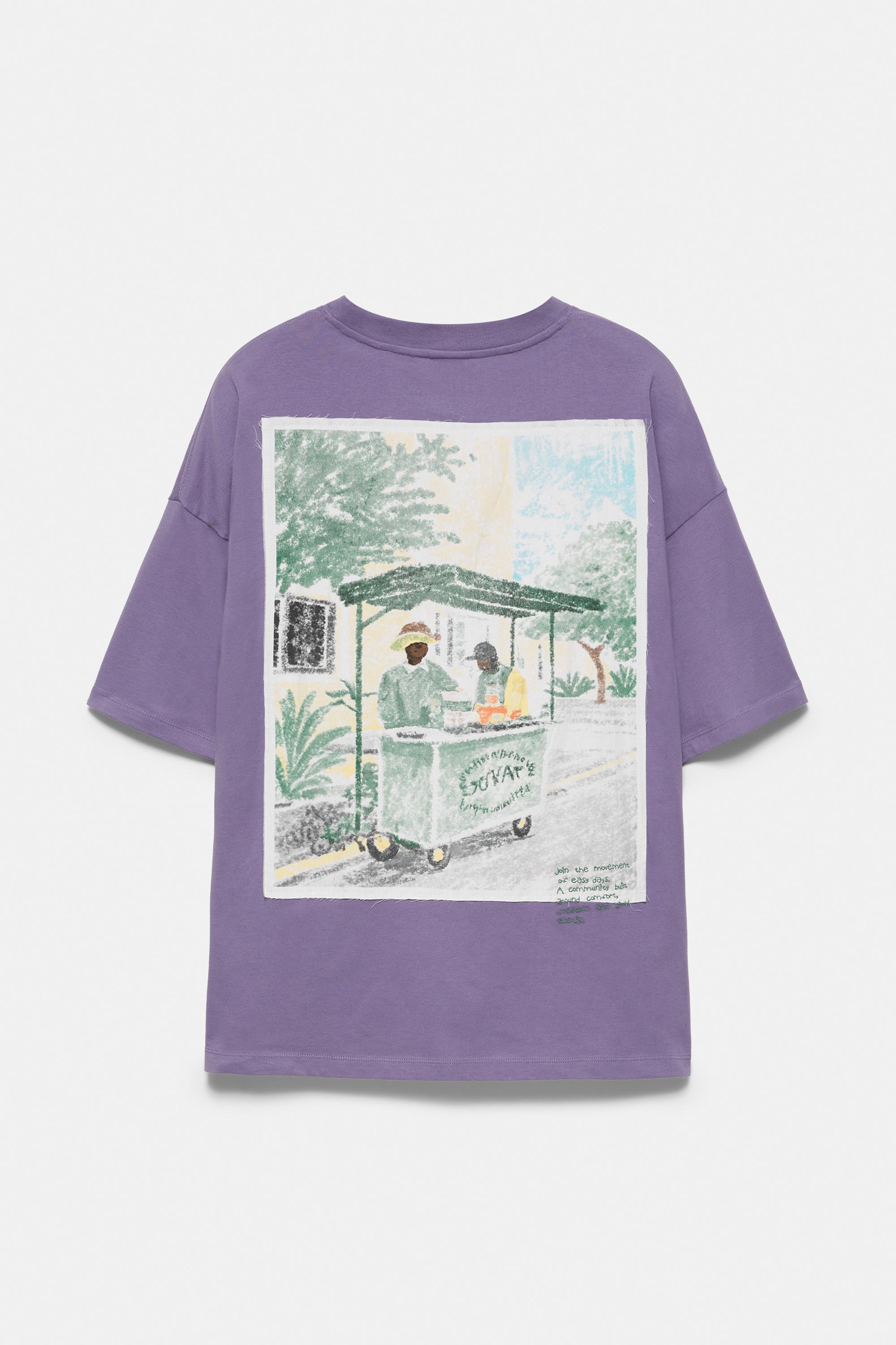 Relaxed fit graphic T-shirt — Mulberry