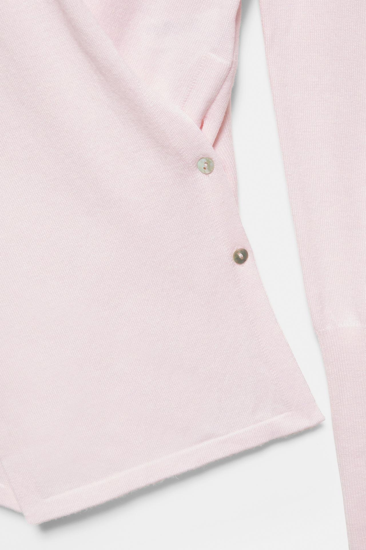 Buttoned crossover jumper — Pink