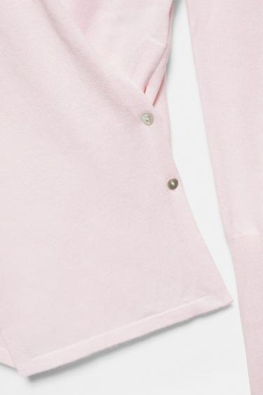 Buttoned crossover jumper — Pink 8