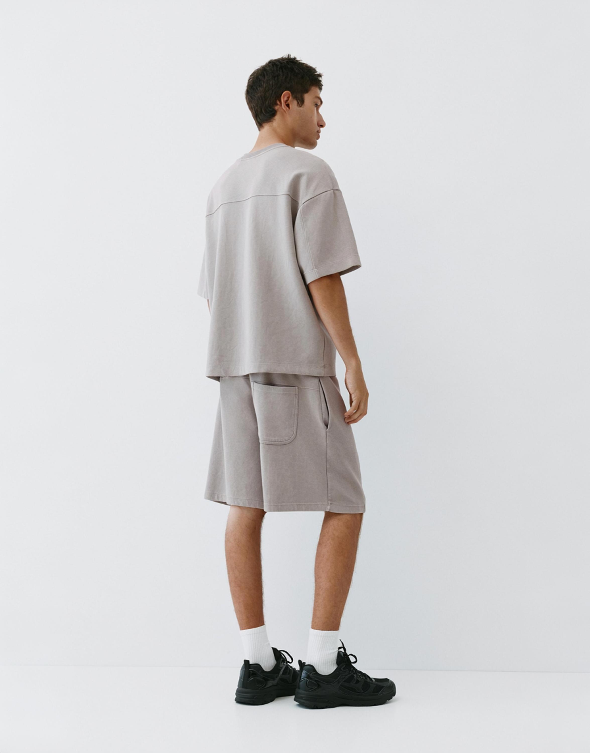 Interlock jogger Bermuda shorts — Grey marl