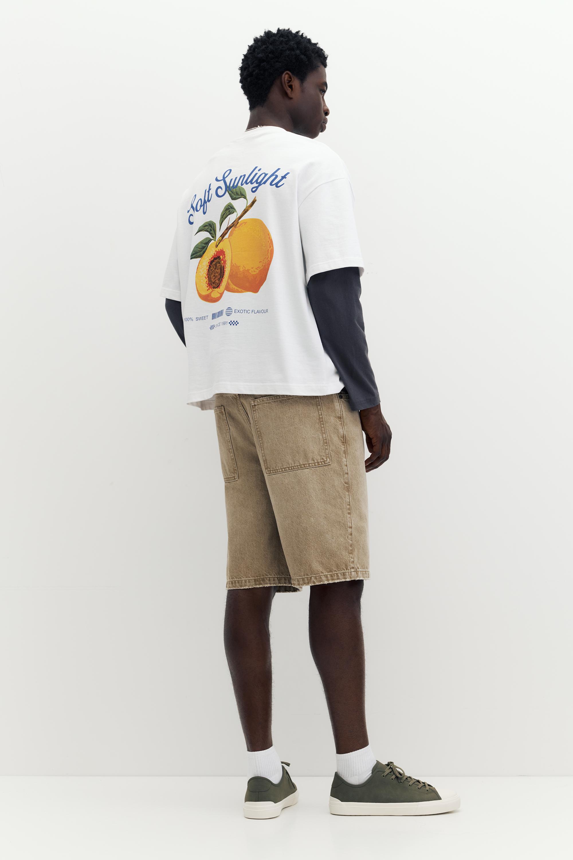 STWD peach graphic T-shirt — White