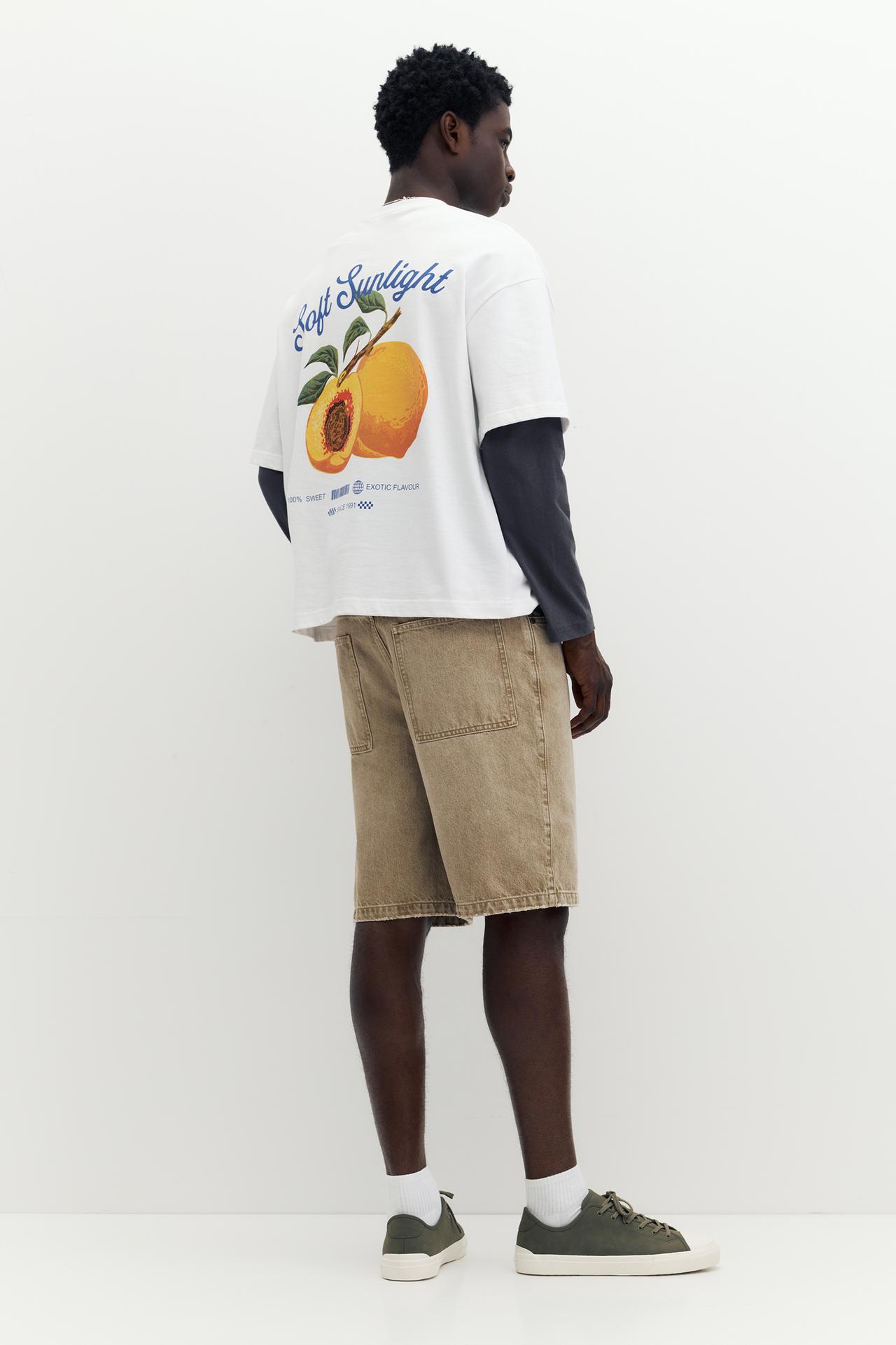 STWD peach graphic T-shirt — White