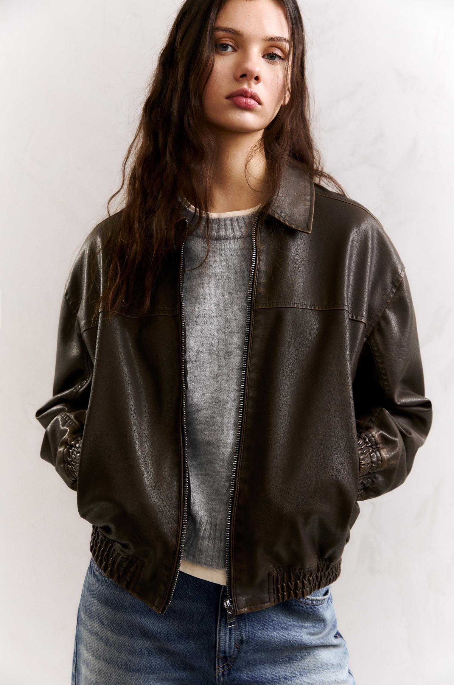 Suni Deri Baba Kesim Ceket - Görsel 86