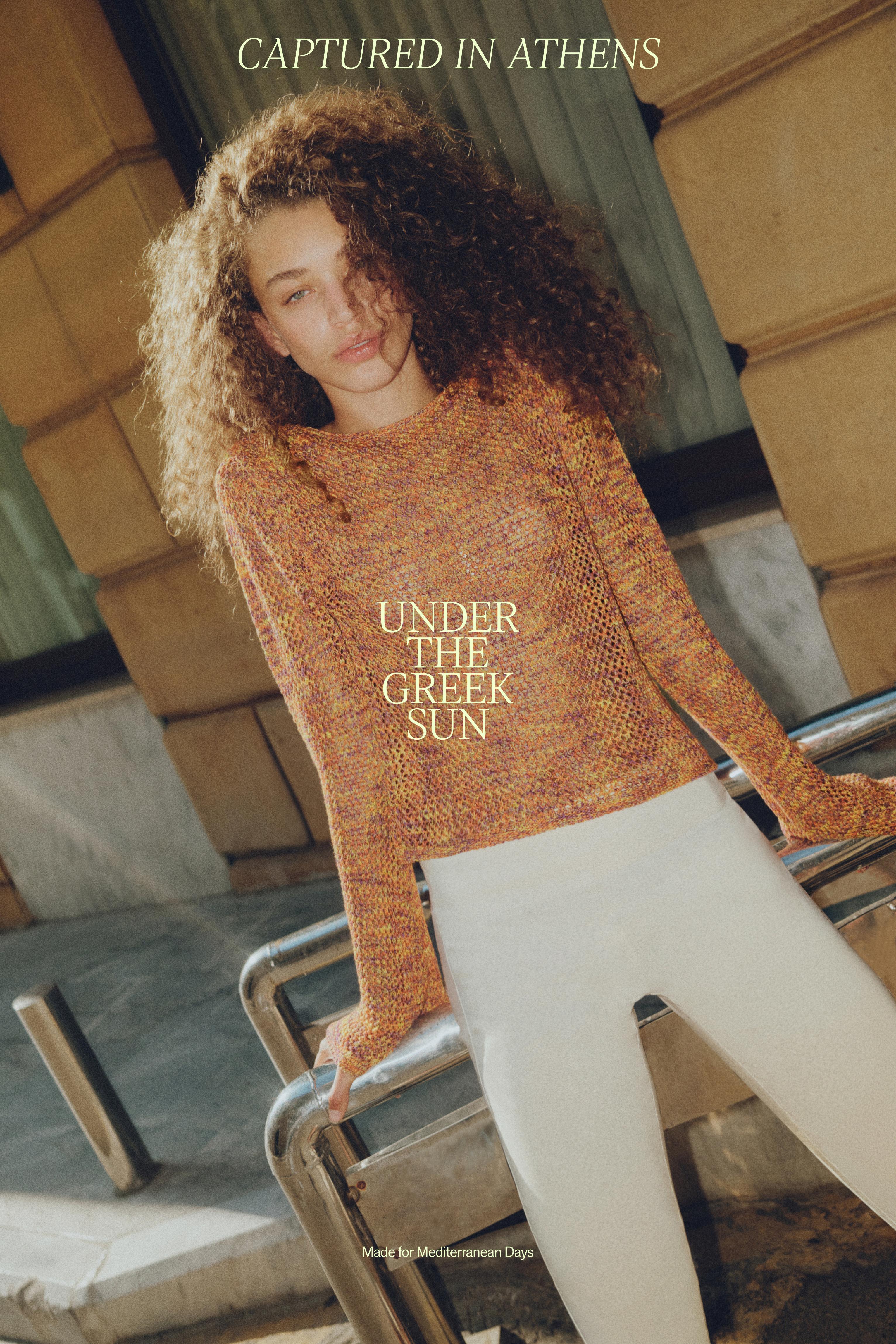 Space dye cutwork jumper — Orange