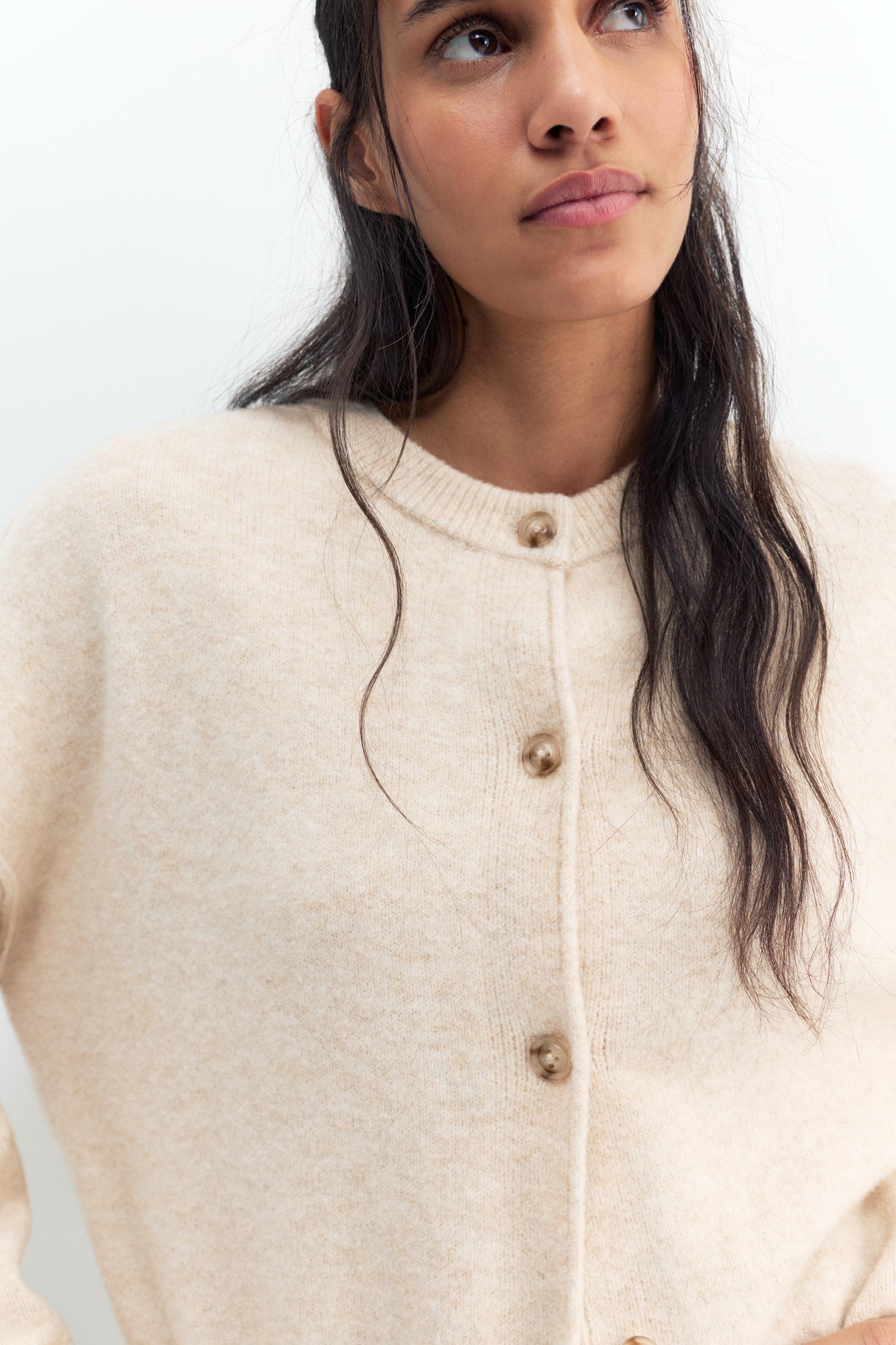 Soft knit cardigan — Sand