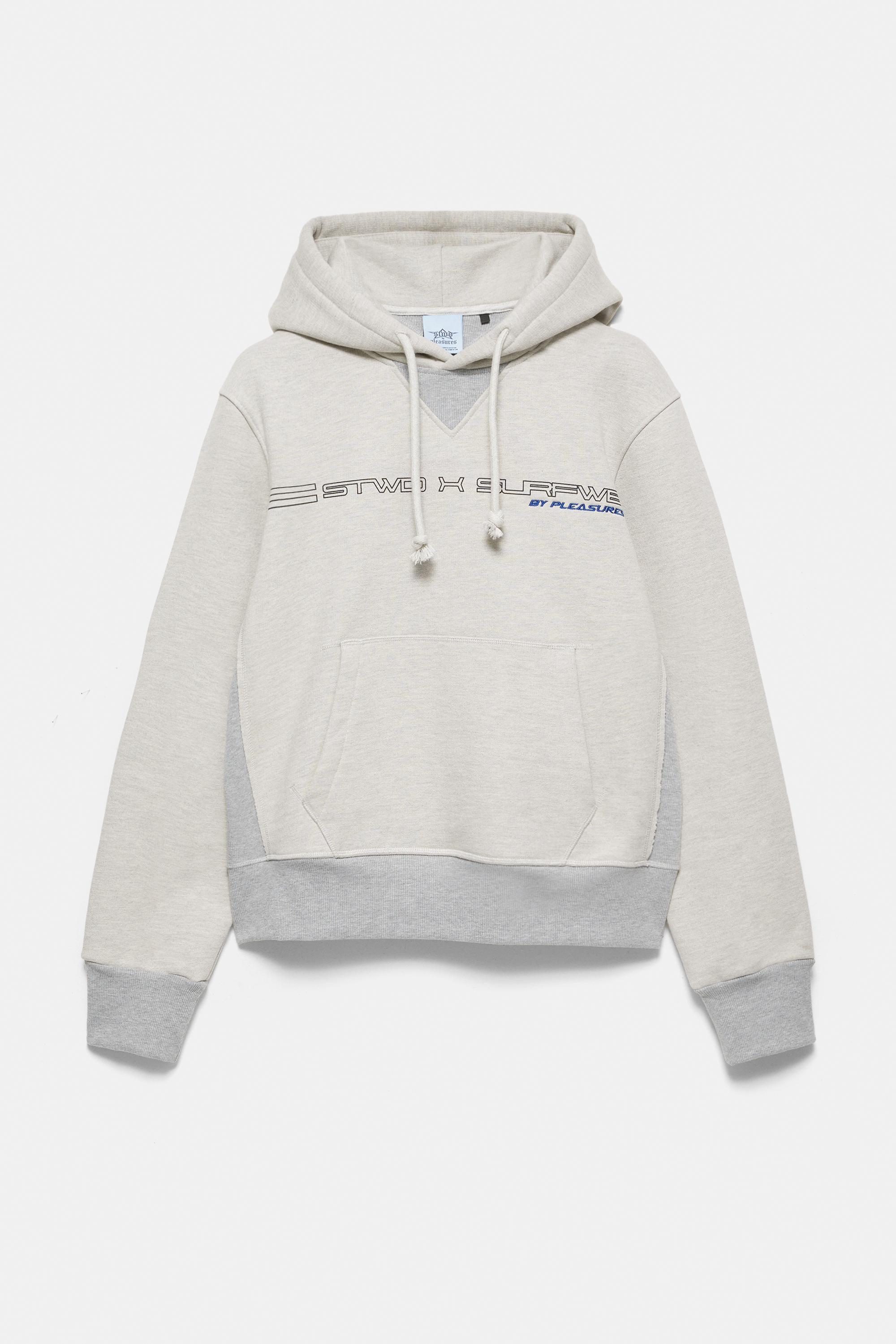 Pleasures x STWD hoodie — Grey/Camel