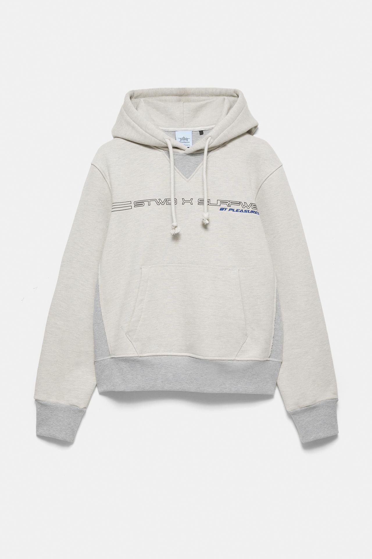 Pleasures x STWD hoodie — Grey/Camel