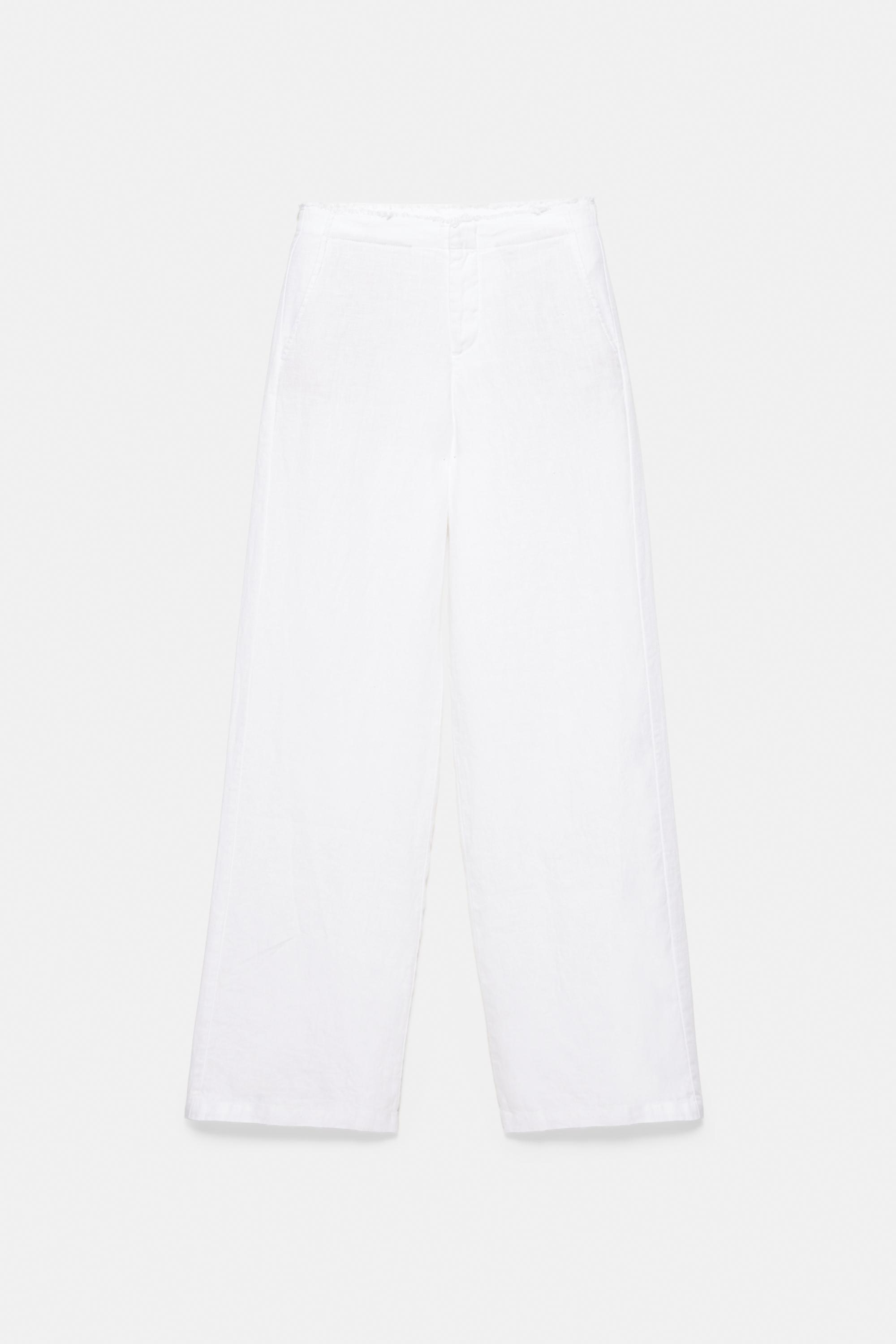100% linen trousers — White