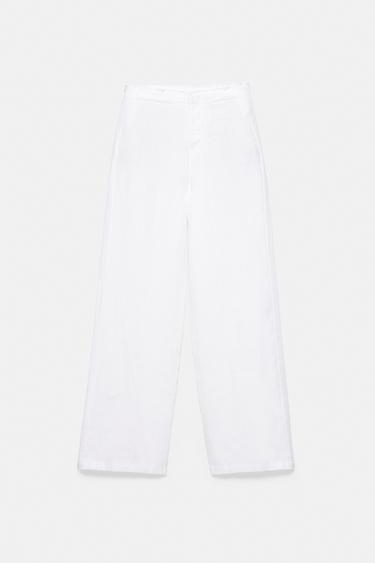 100% linen trousers — White 3