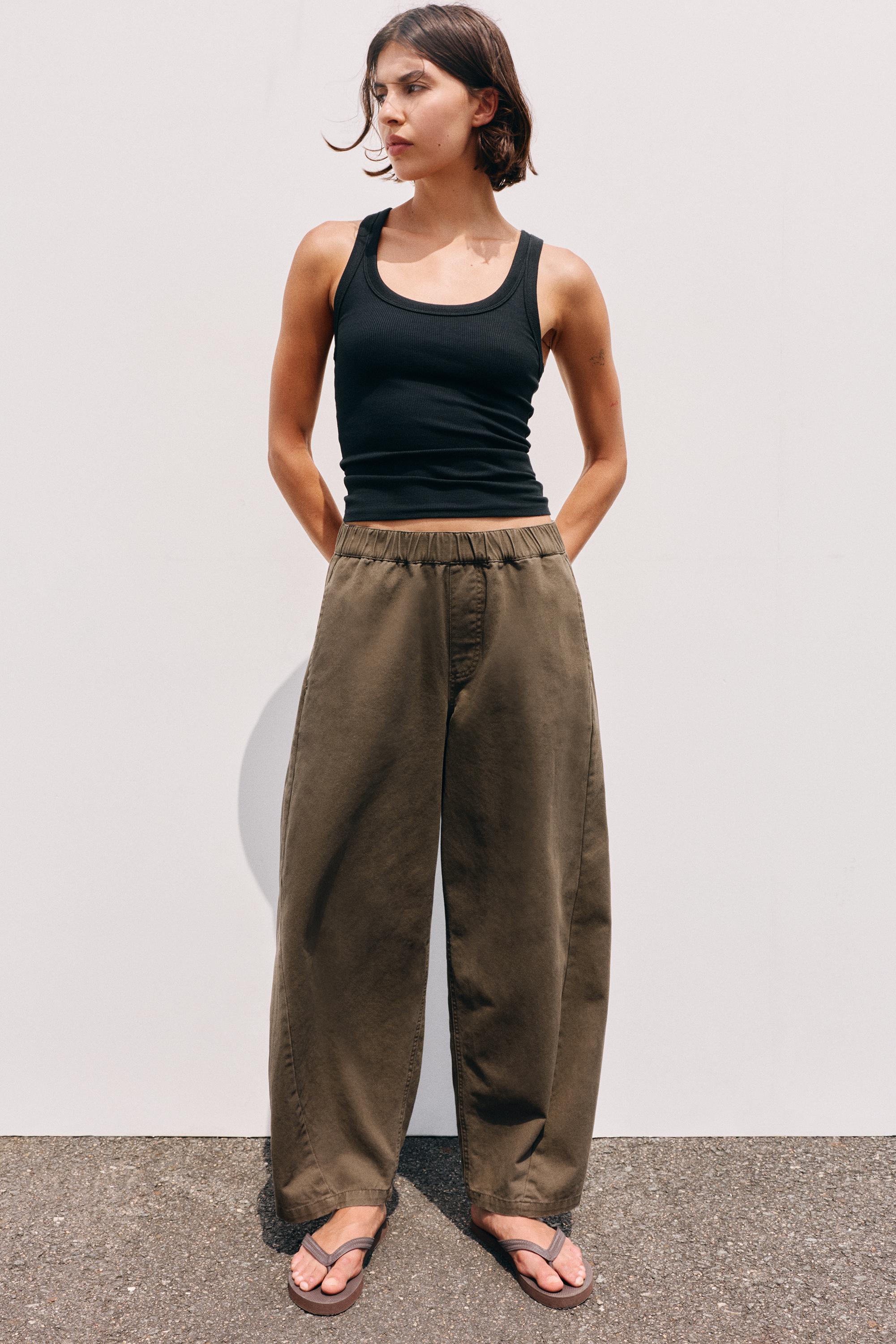 Barrel trousers — Brown