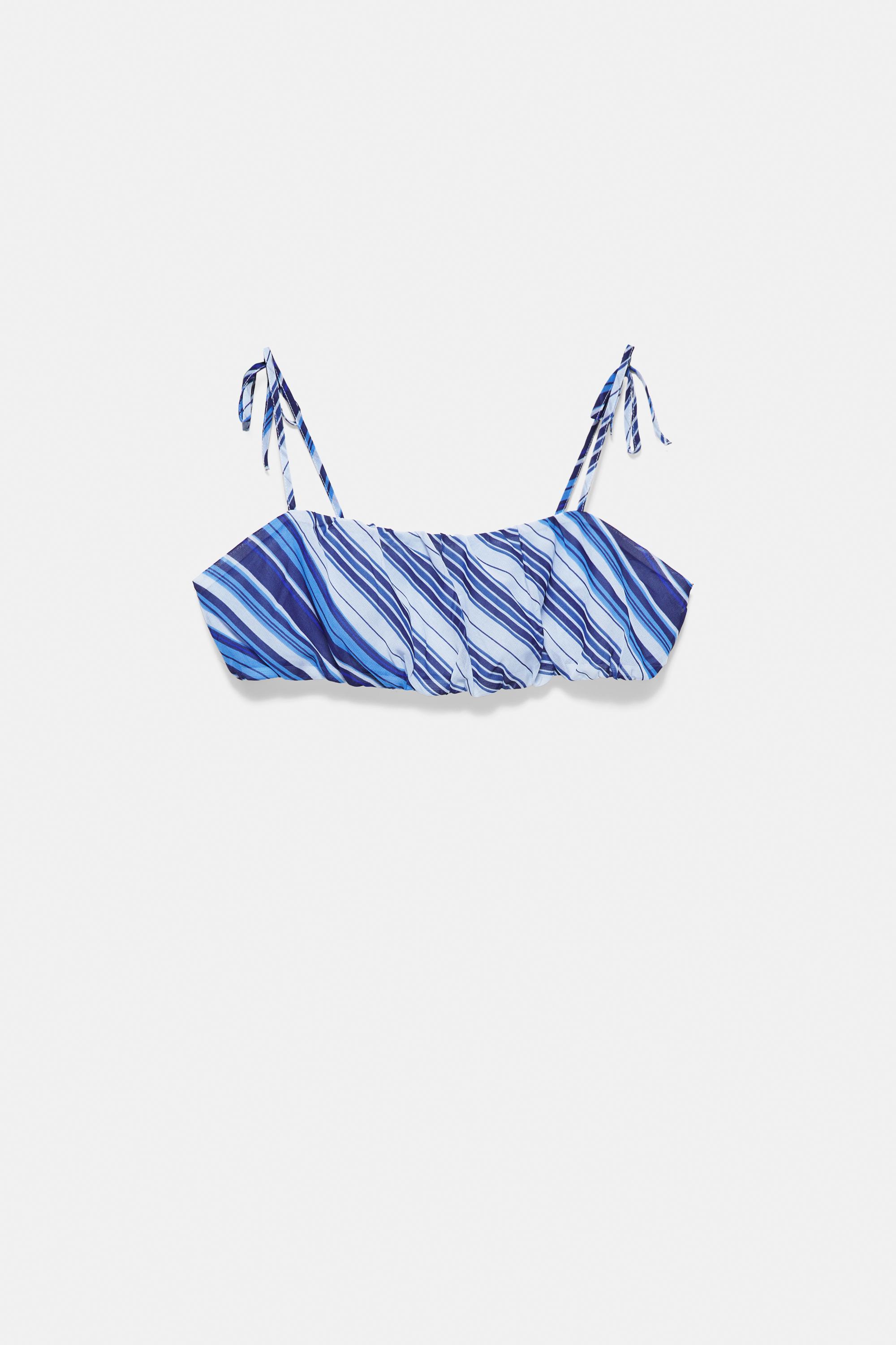 Striped strappy top — Deep blue