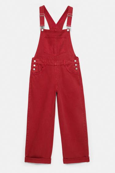Long denim dungarees — Burgundy 6