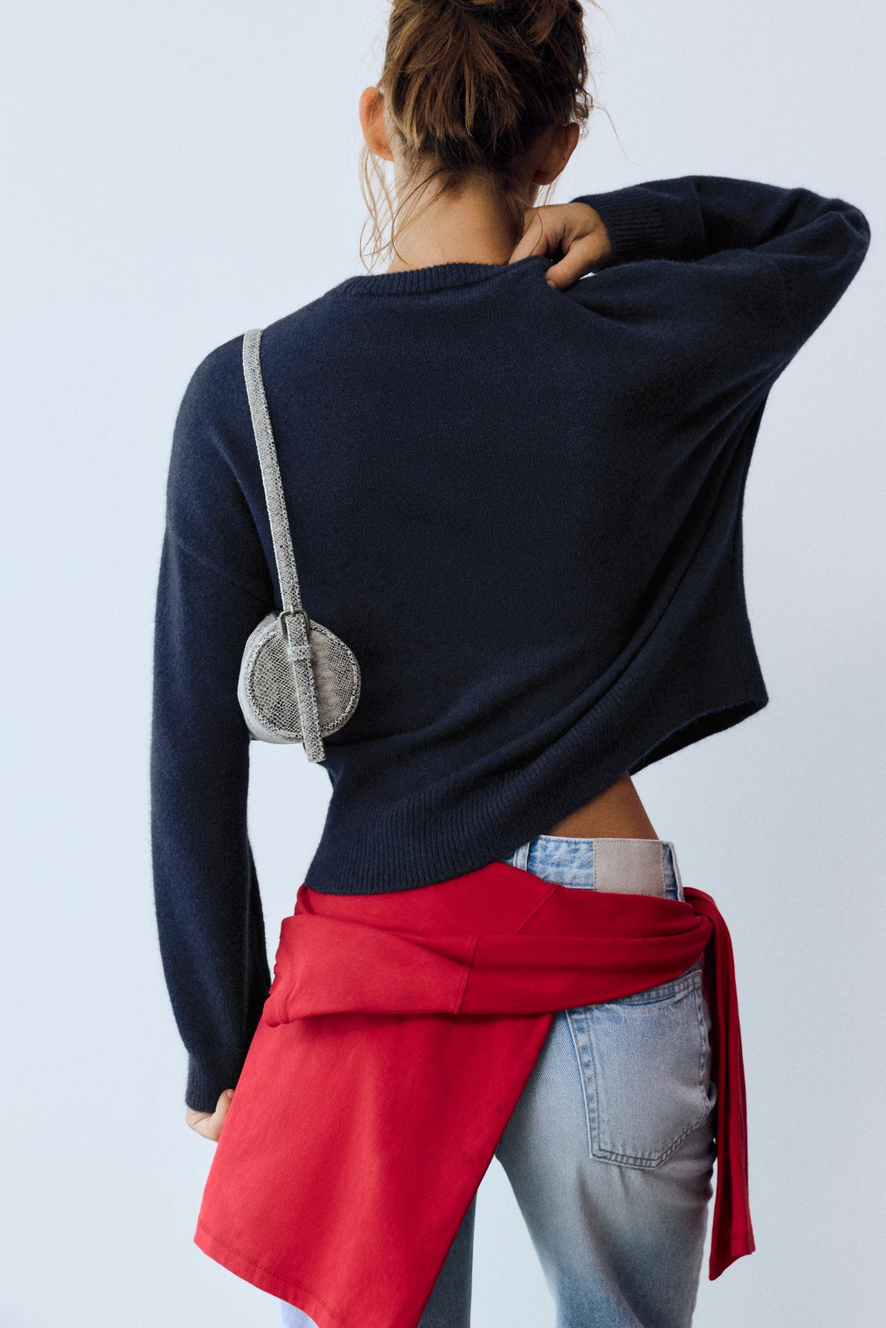 Soft-touch boxy jumper — Navy