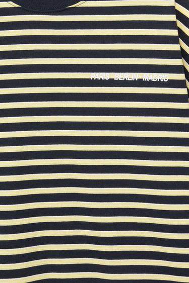 Striped T-shirt with text — Yellow 8