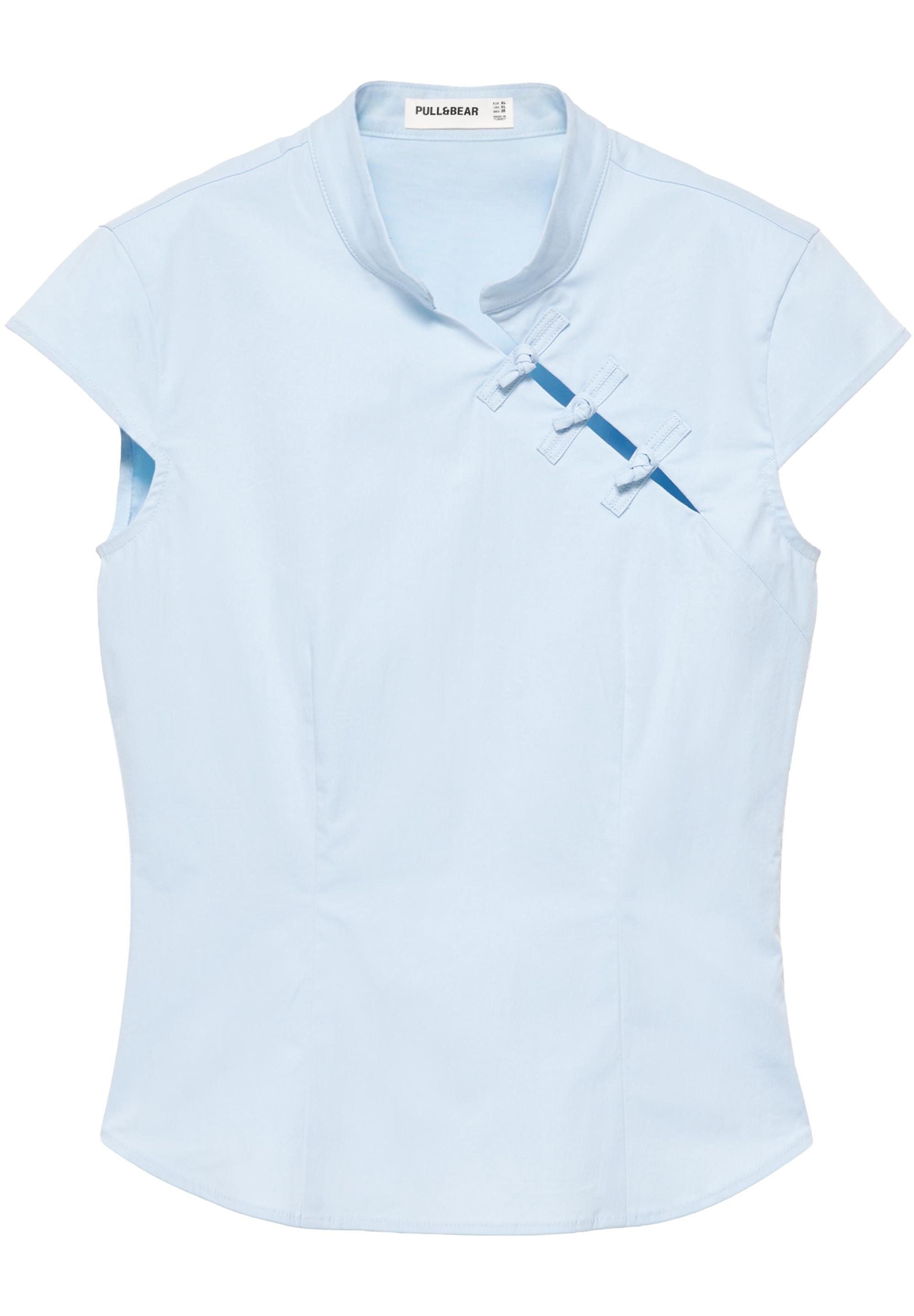 Poplin toggle shirt — Sky blue