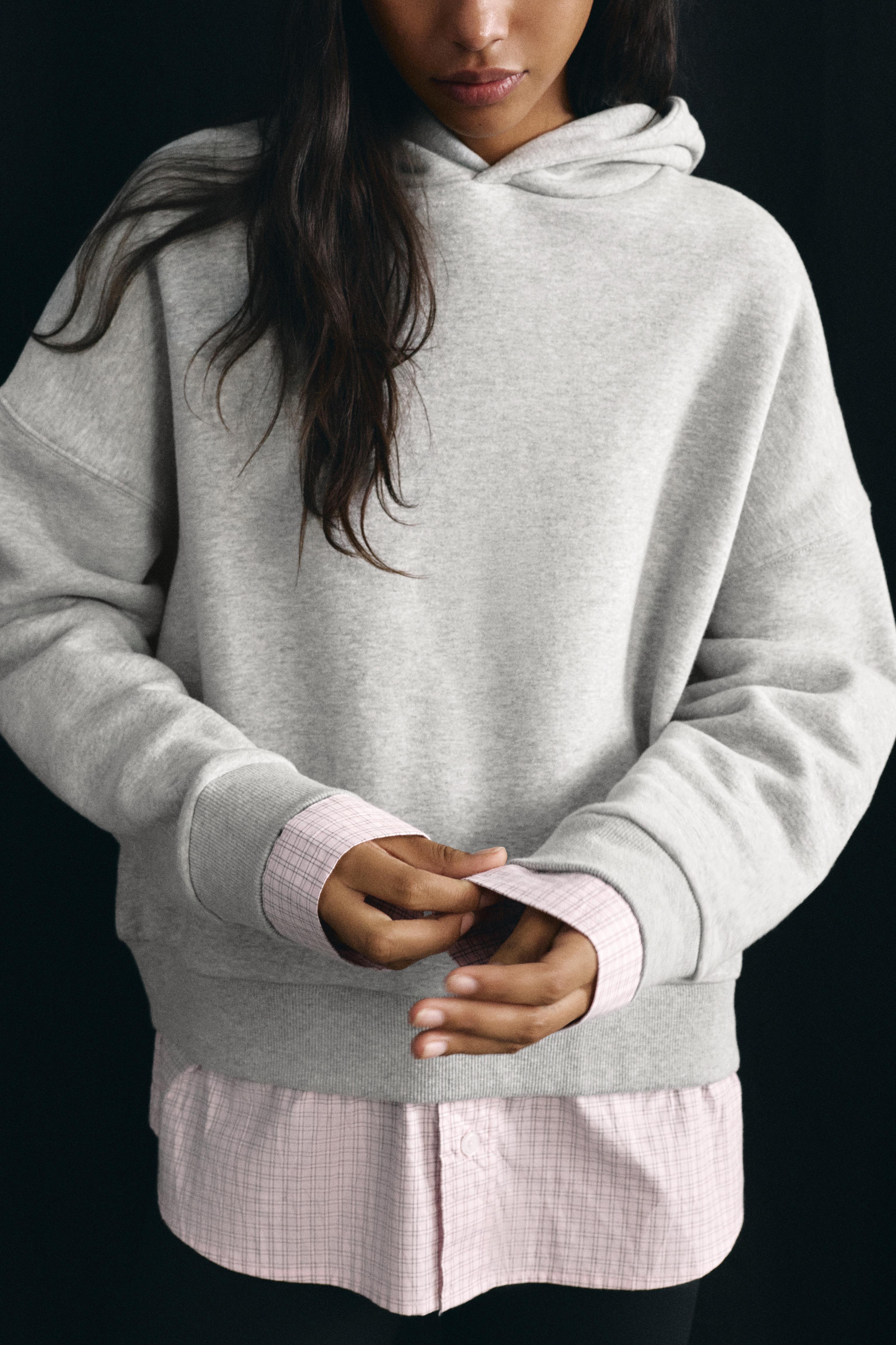 Combined hoodie — Grey marl