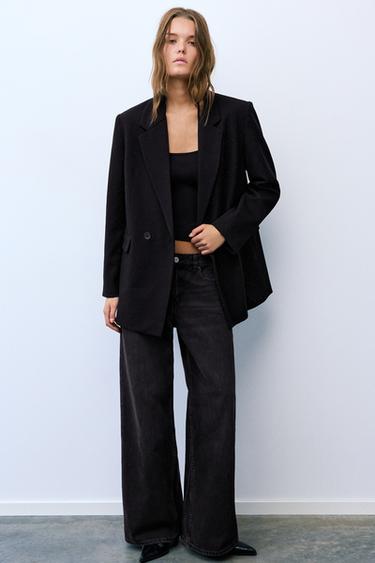 Rhinestone double-breasted blazer — Black 4