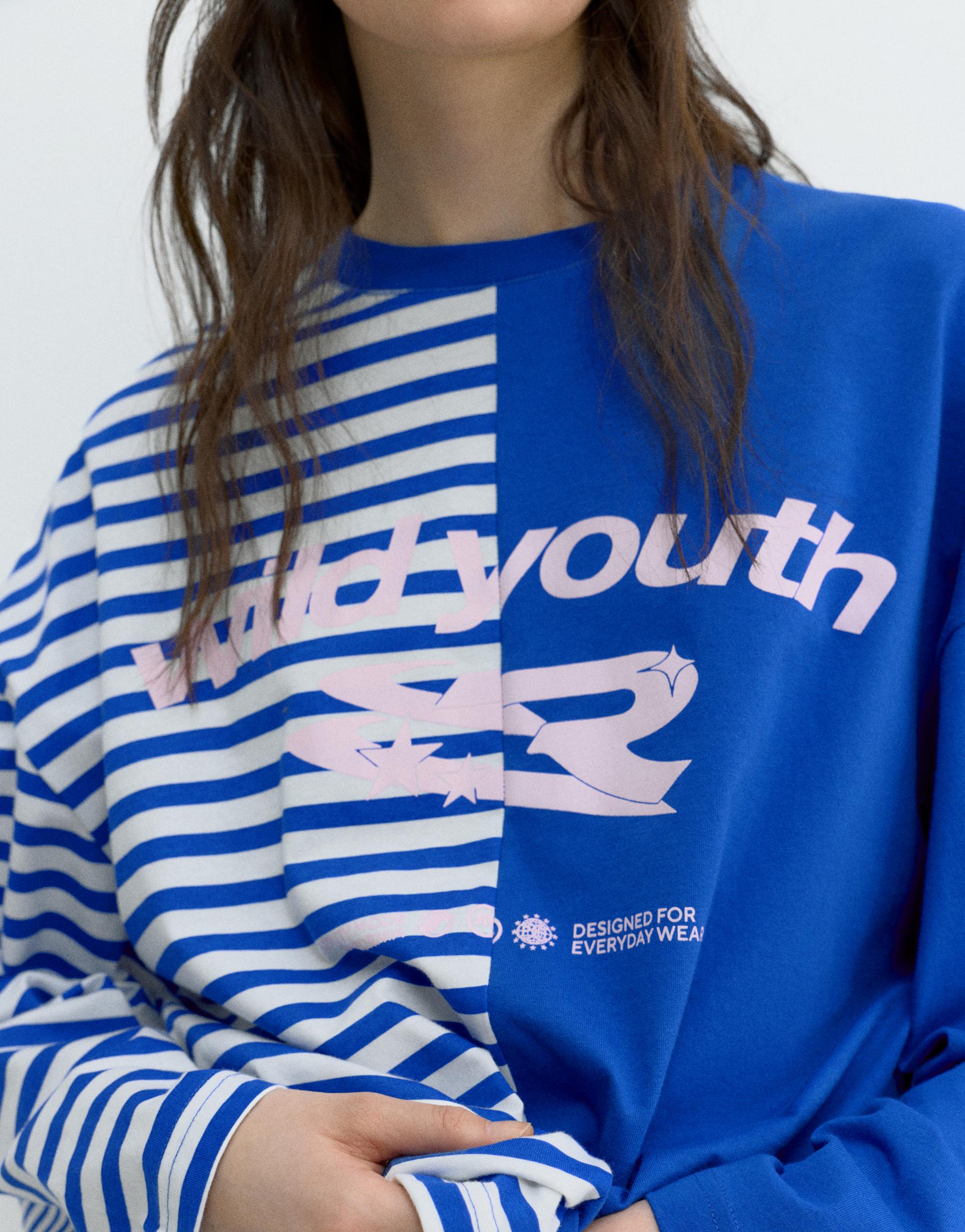 Graphic panel T-shirt — Dark blue