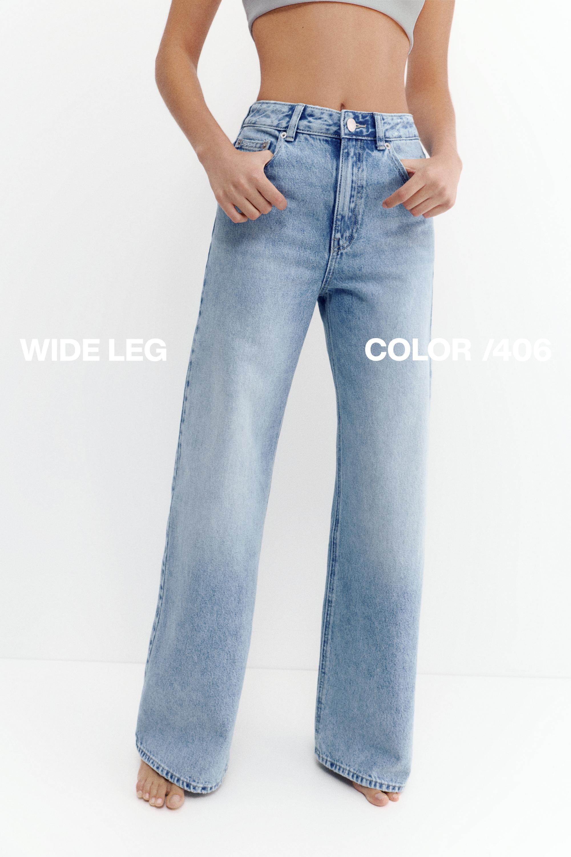 High-waist wide-leg jeans — Pale blue