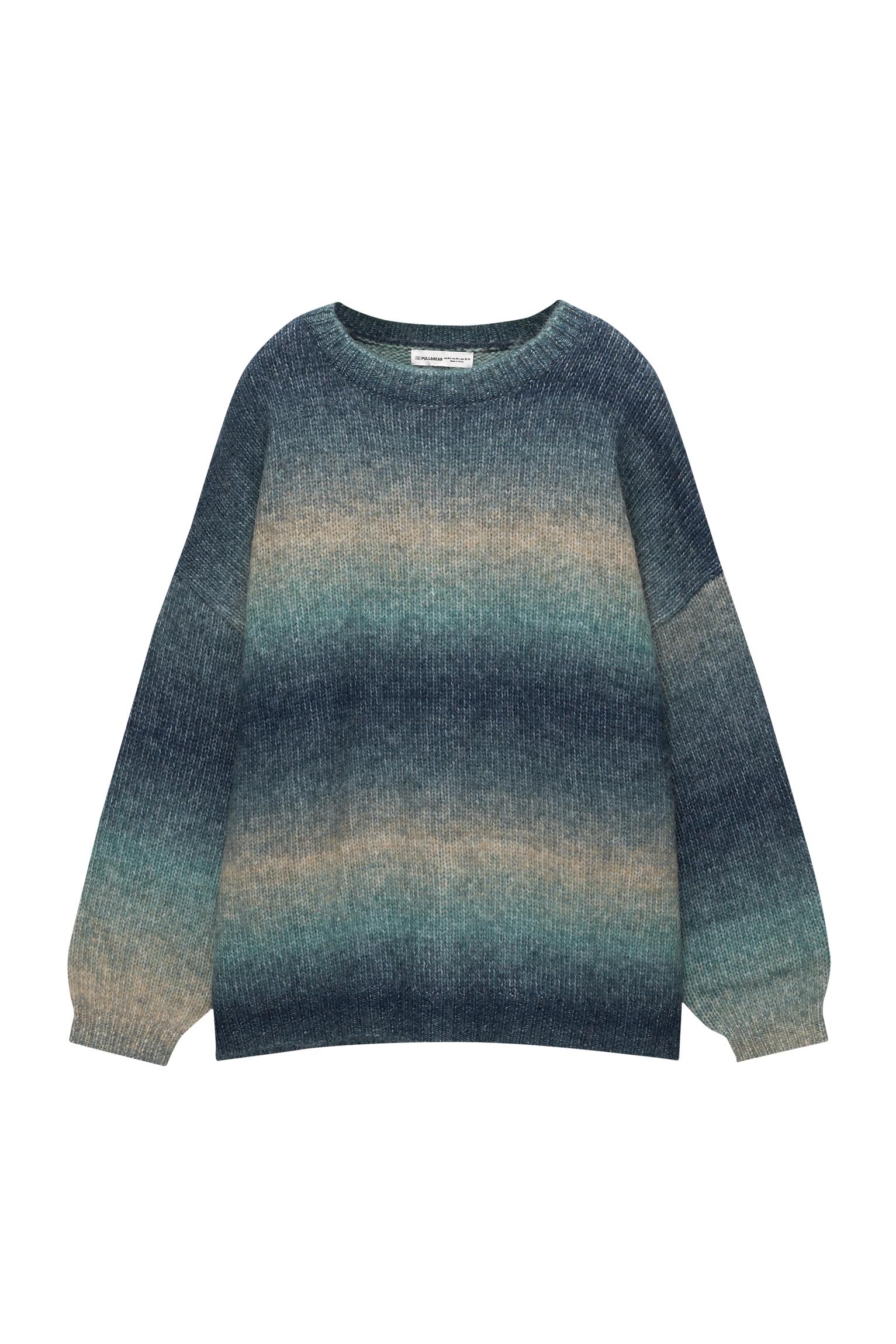 Ombre desenli oversize kazak