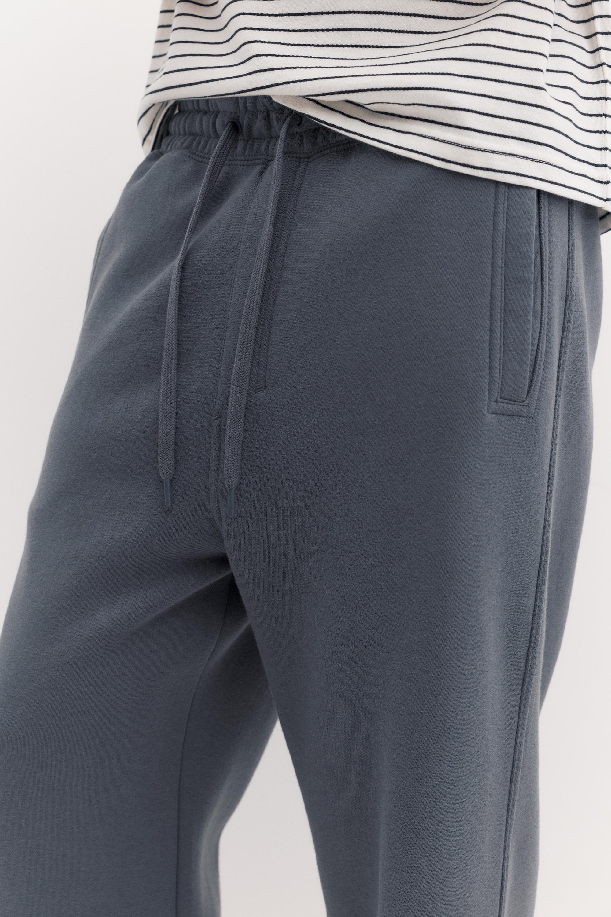 Basic baggy tracksuit bottoms — Grey blue