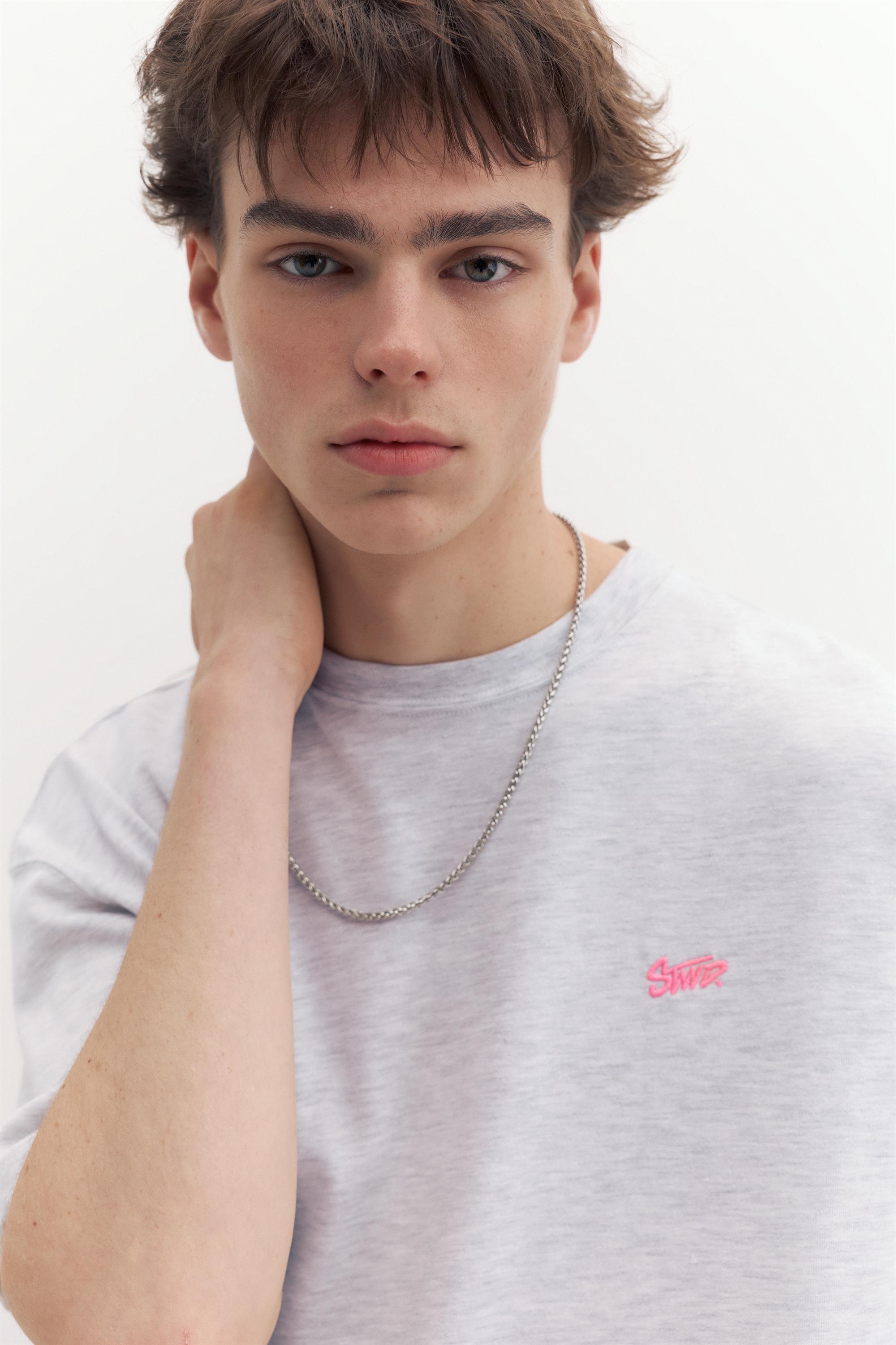 Boxy STWD logo T-shirt — Medium grey