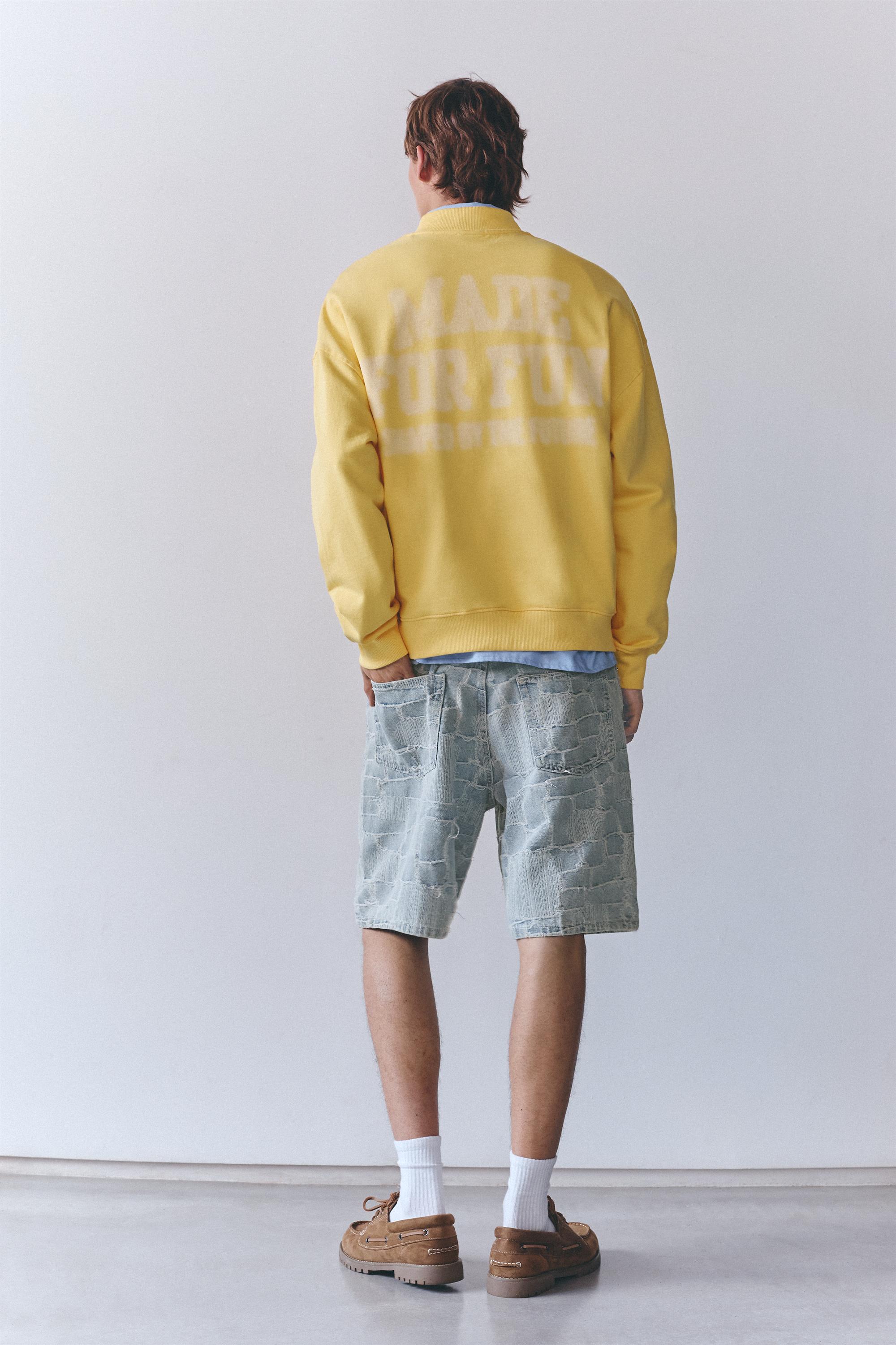 Graphic quarter-zip sweatshirt — Yellow