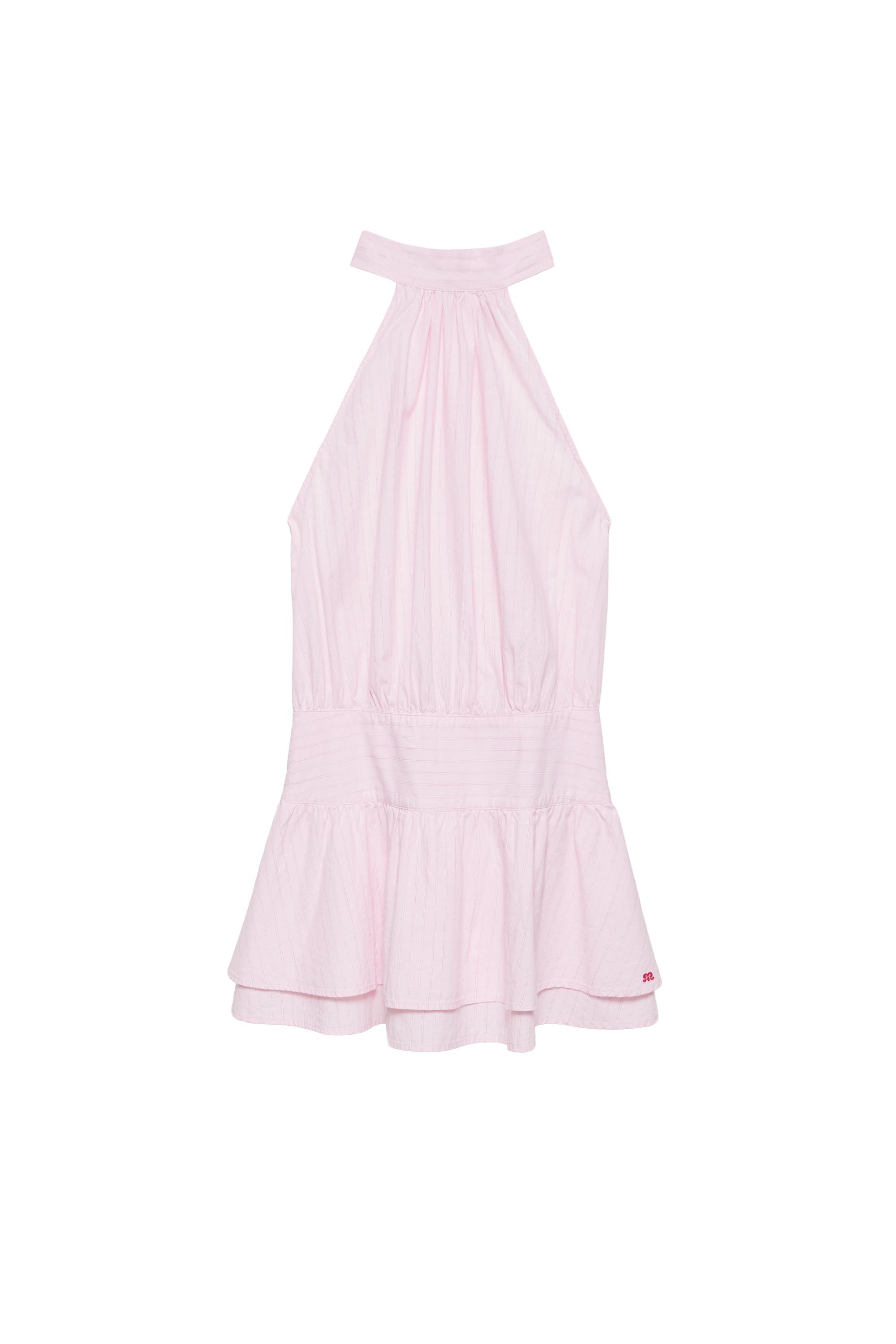 Halter çizgili kısa elbise - Görsel 9