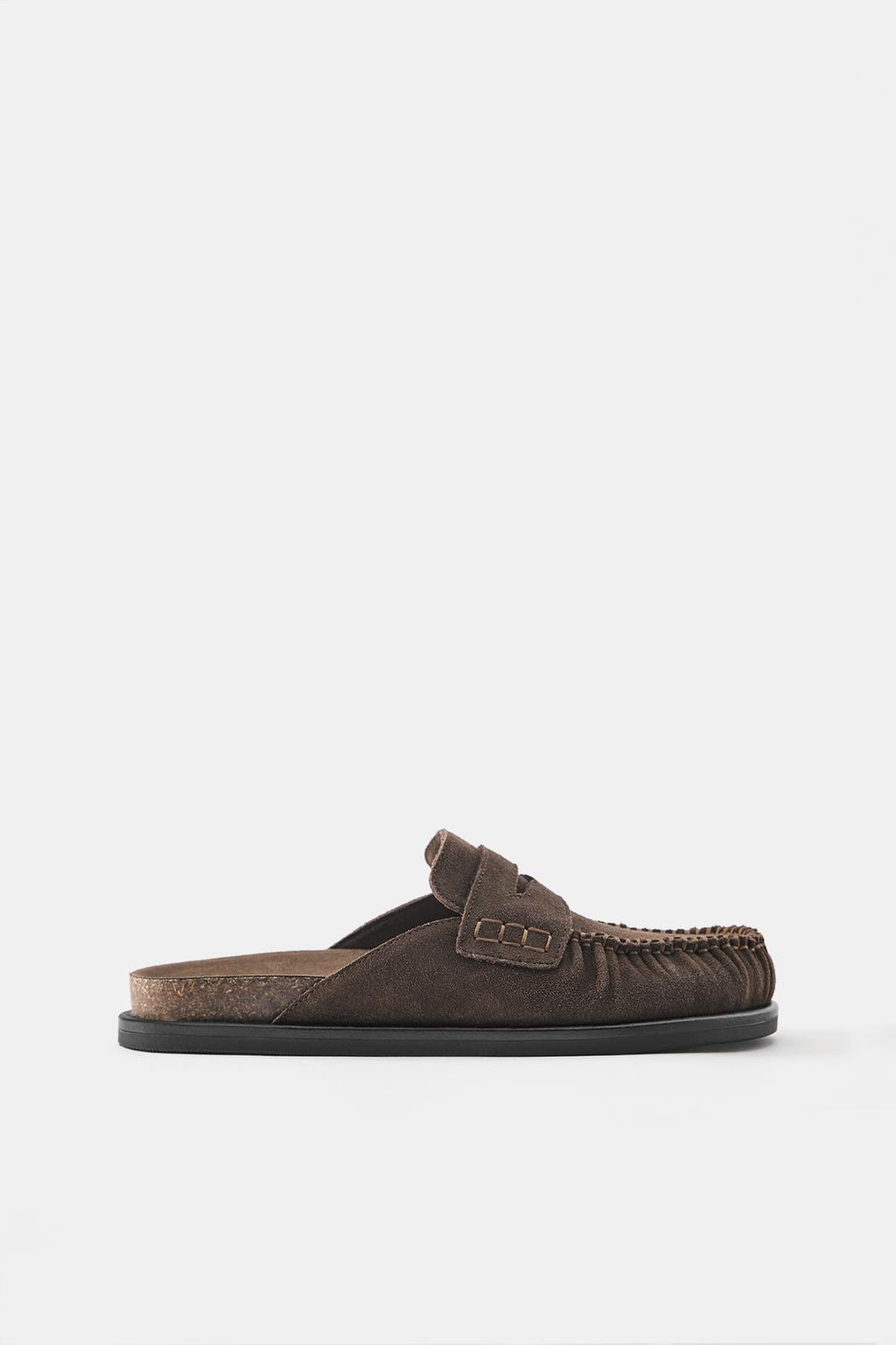 Pull&Bear Yığılmış loafer dəri clog