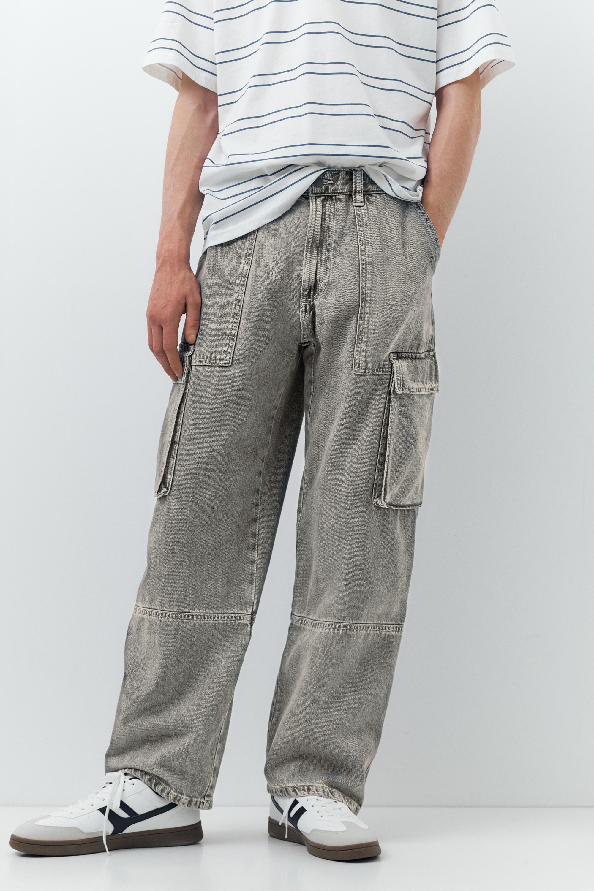 Baggy cargo jeans — Dark grey