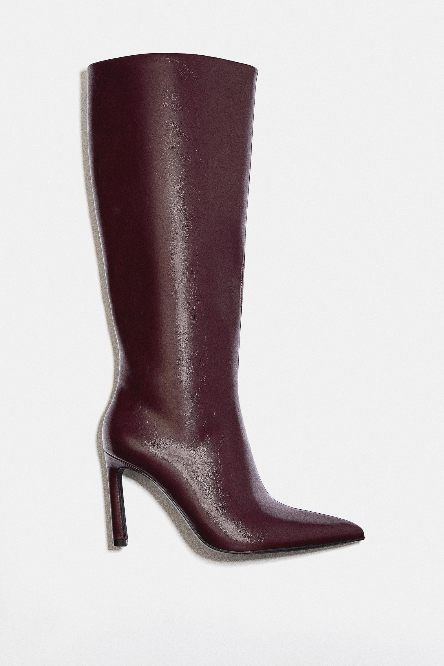 High-heel boots — Burgundy